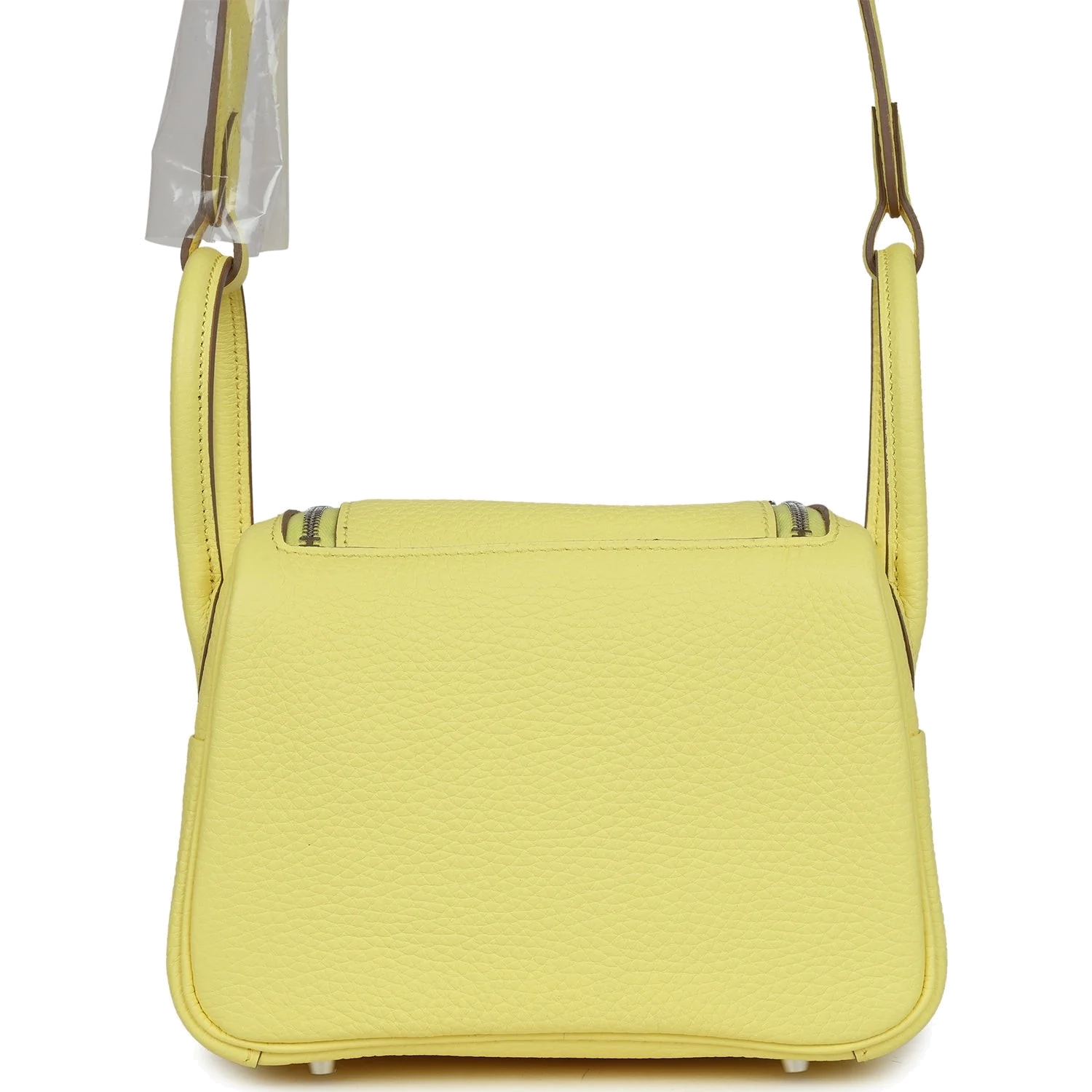 Hermes Mini Lindy Limoncello Clemence Palladium Hardware — фото 5