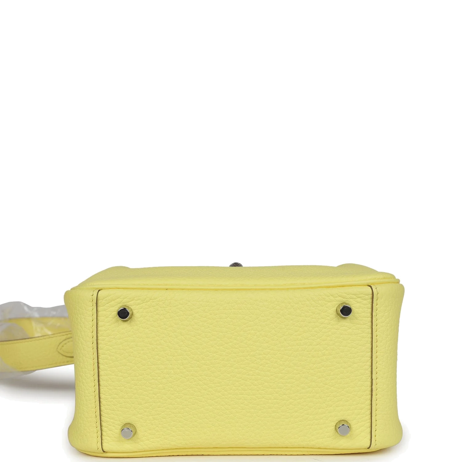 Hermes Mini Lindy Limoncello Clemence Palladium Hardware — фото 8