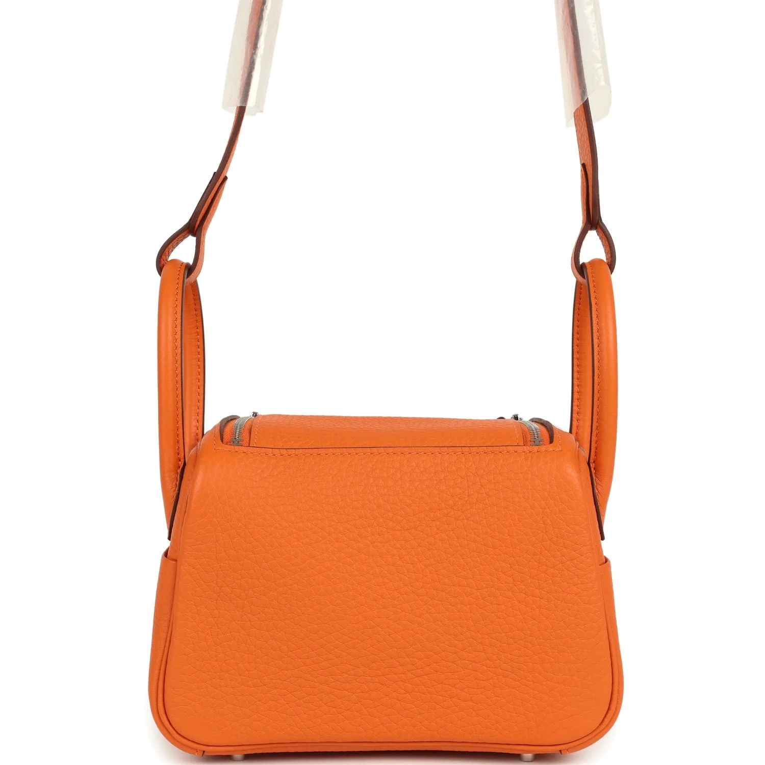 Hermes Mini Lindy II Orange Clemence Palladium Hardware — фото 5