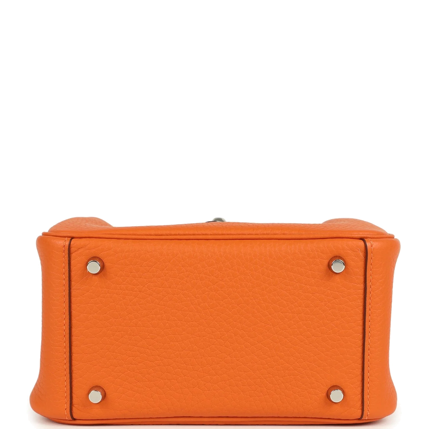 Hermes Mini Lindy II Orange Clemence Palladium Hardware — фото 8