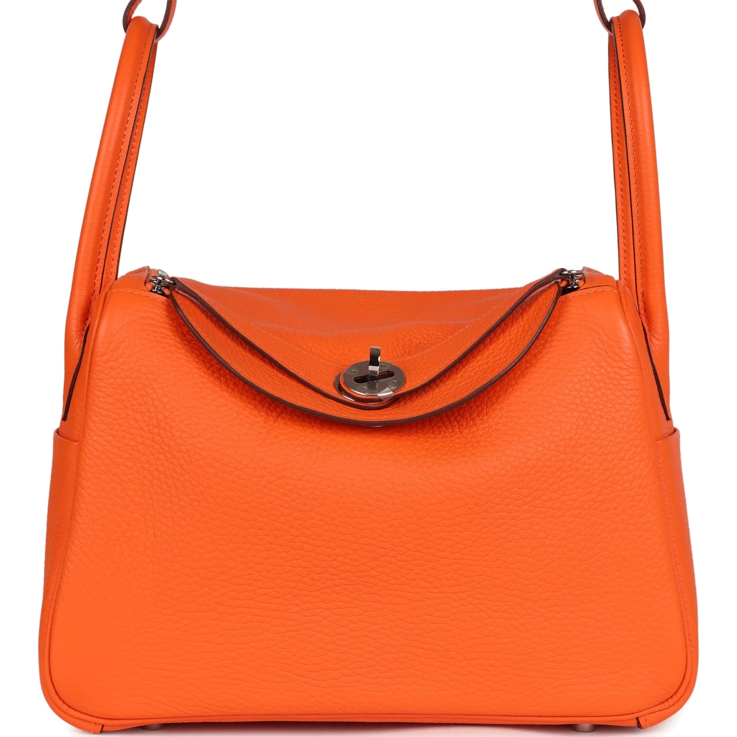 Hermes Lindy 26 Orange Minium Clemence Palladium Hardware — фото 2