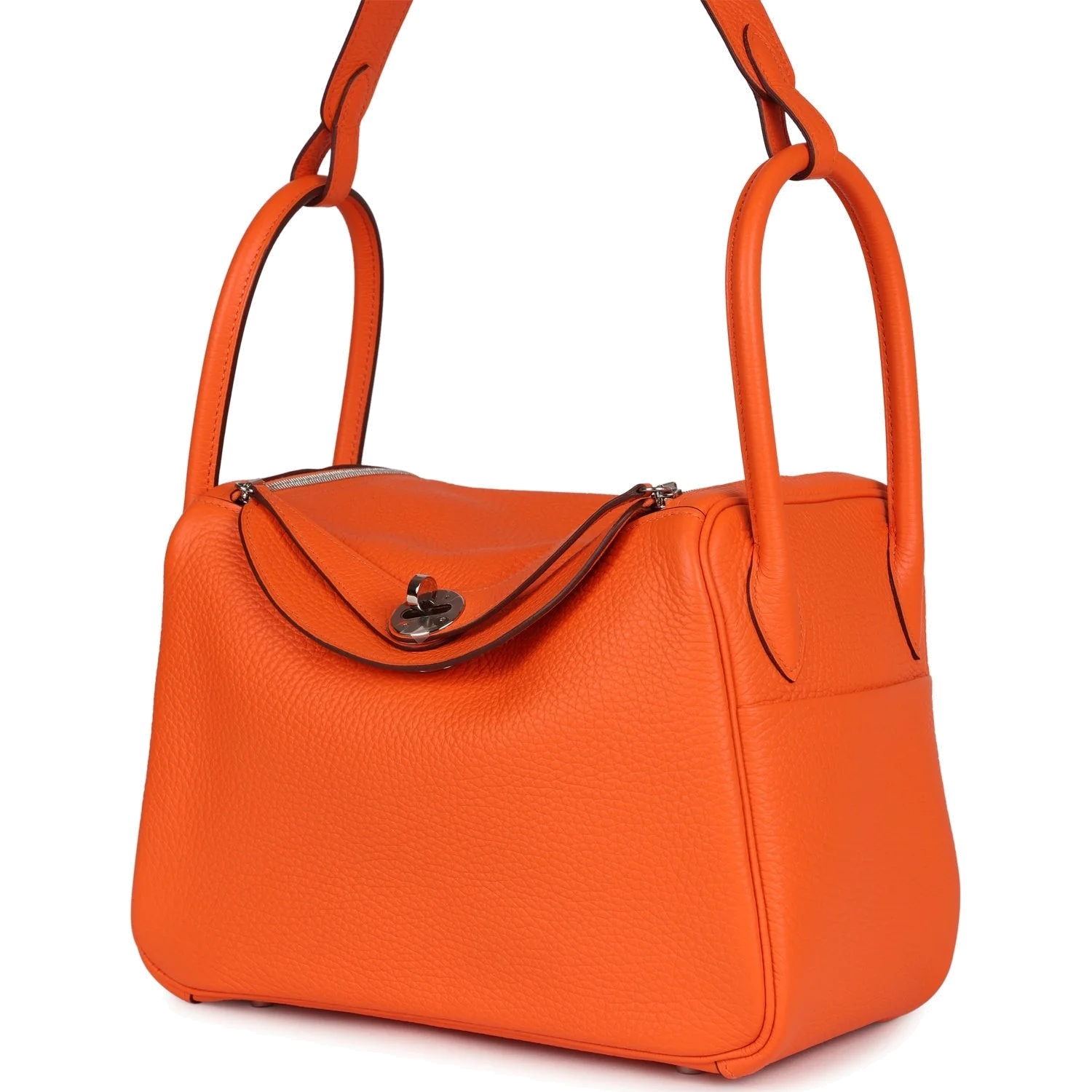 Hermes Lindy 26 Orange Minium Clemence Palladium Hardware — фото 6