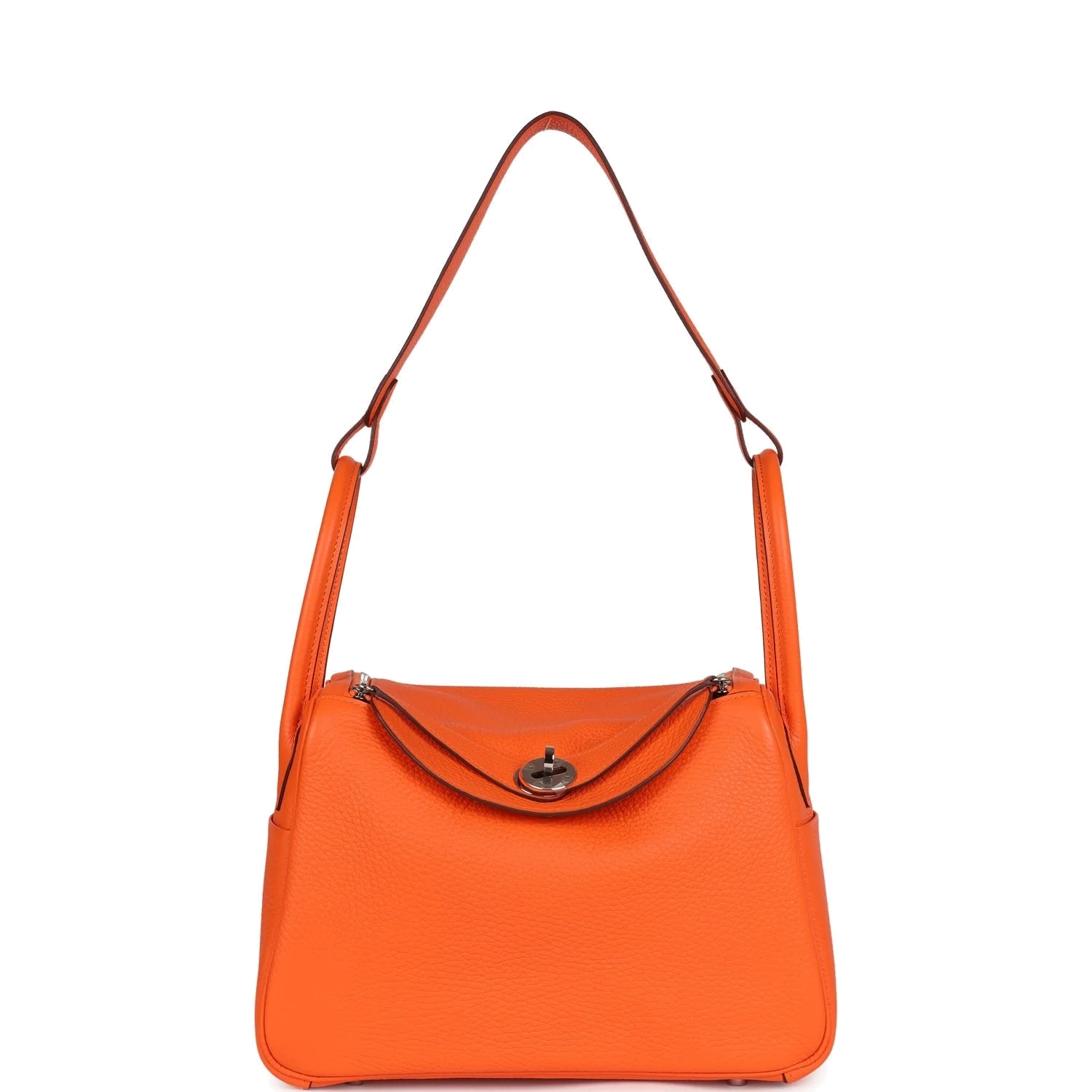 Hermes Lindy 26 Orange Minium Clemence Palladium Hardware — фото 8