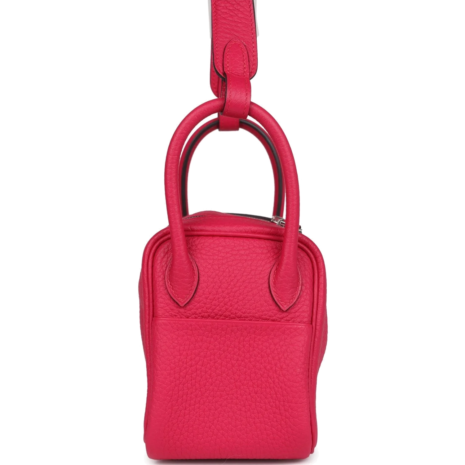 Hermes Mini Lindy Framboise Clemence Palladium Hardware — фото 4