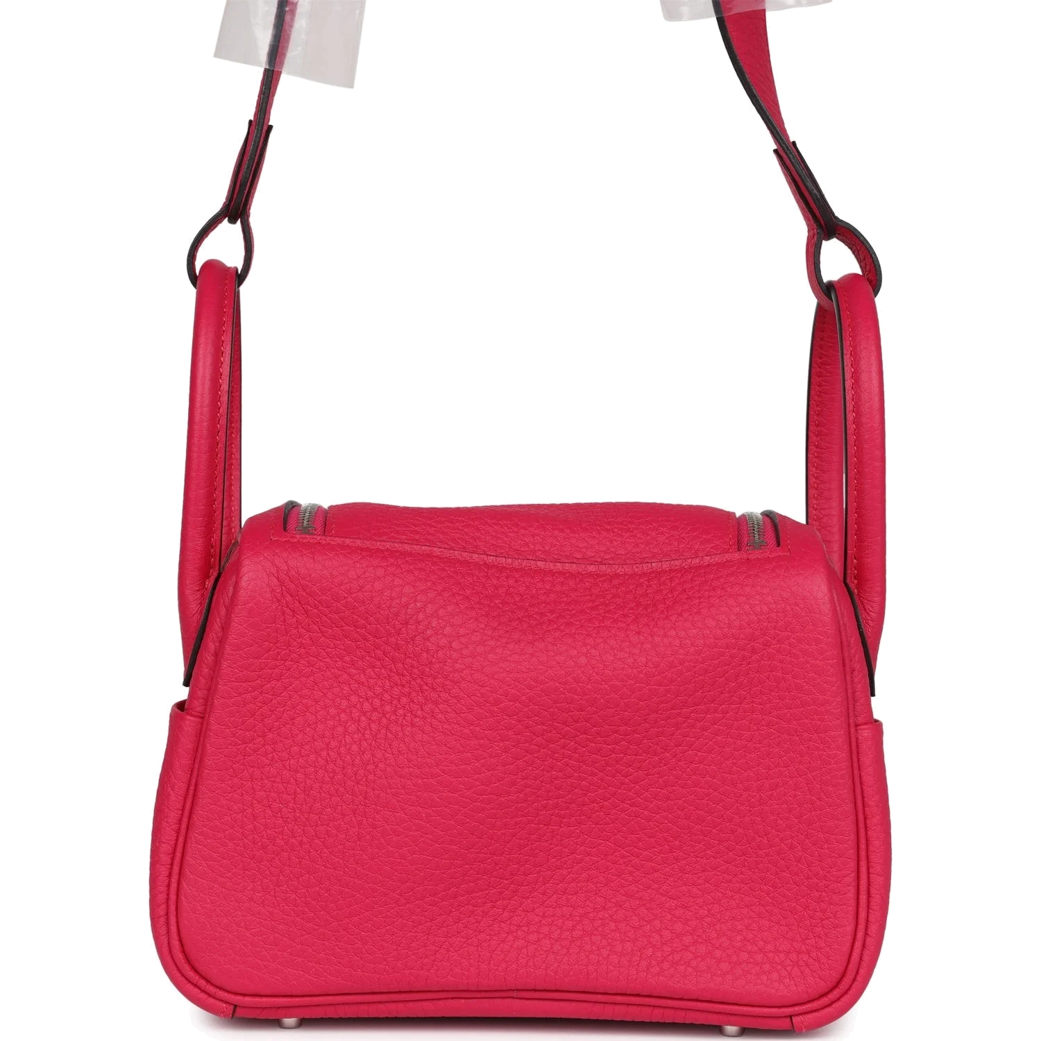 Hermes Mini Lindy Framboise Clemence Palladium Hardware — фото 5