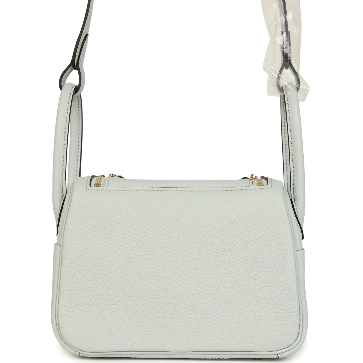 Hermes Mini Lindy Bleu Pale Clemence Gold Hardware — фото 5