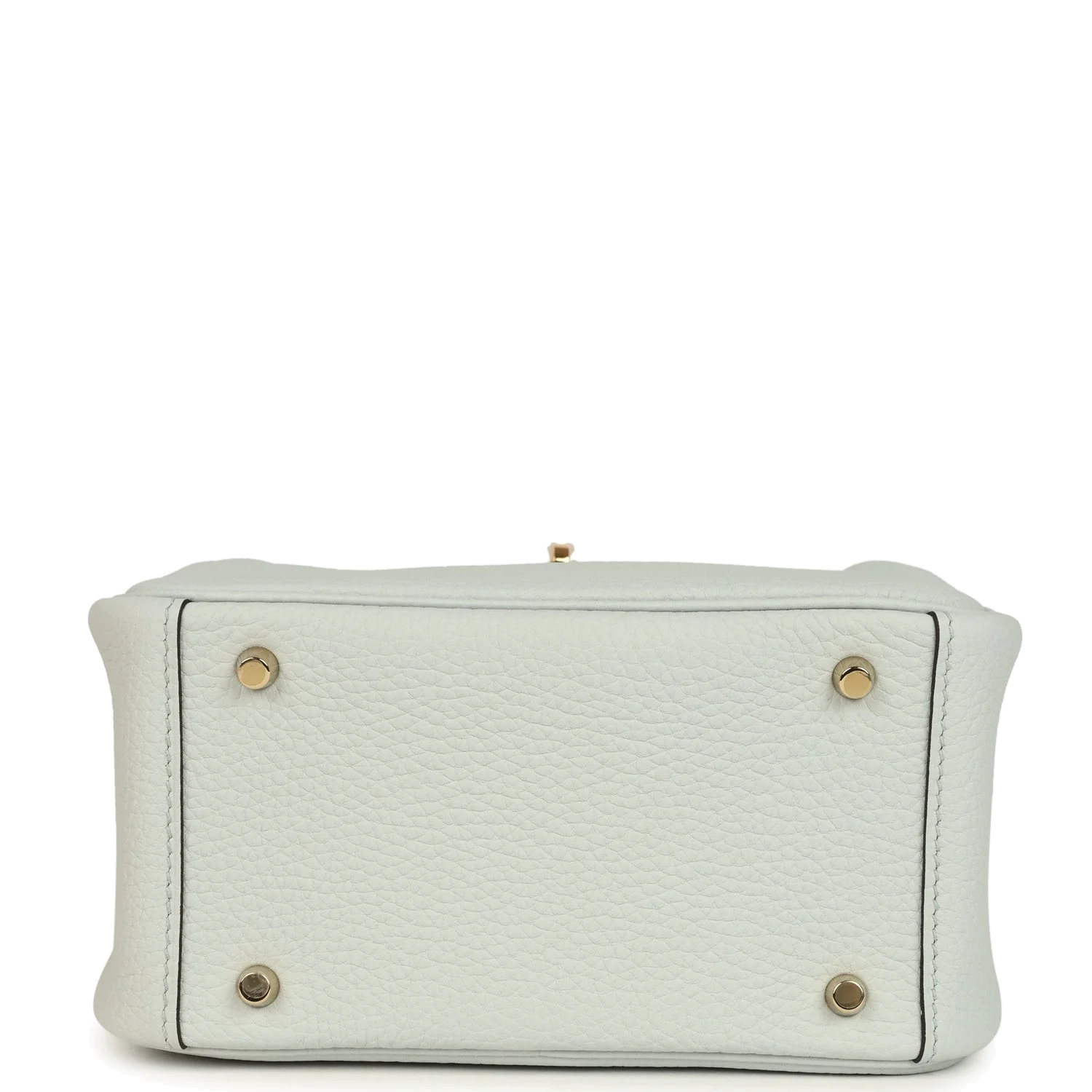 Hermes Mini Lindy Bleu Pale Clemence Gold Hardware — фото 8