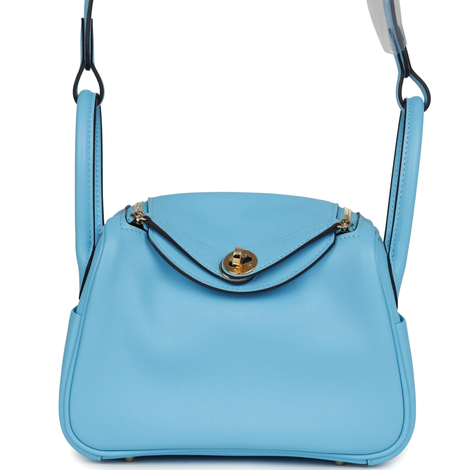 Hermes Mini Lindy Celeste Swift Gold Hardware — фото 2