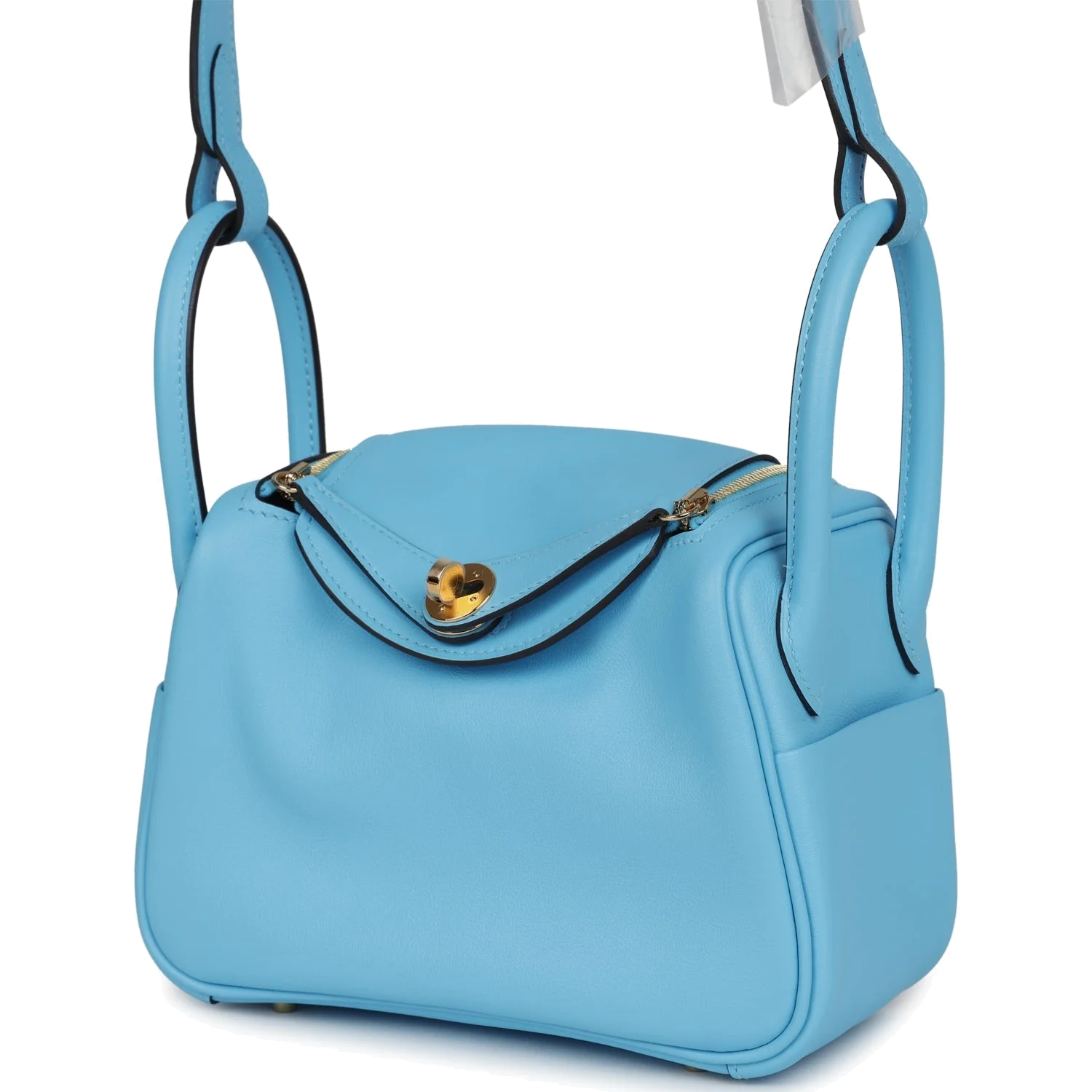 Hermes Mini Lindy Celeste Swift Gold Hardware — фото 6