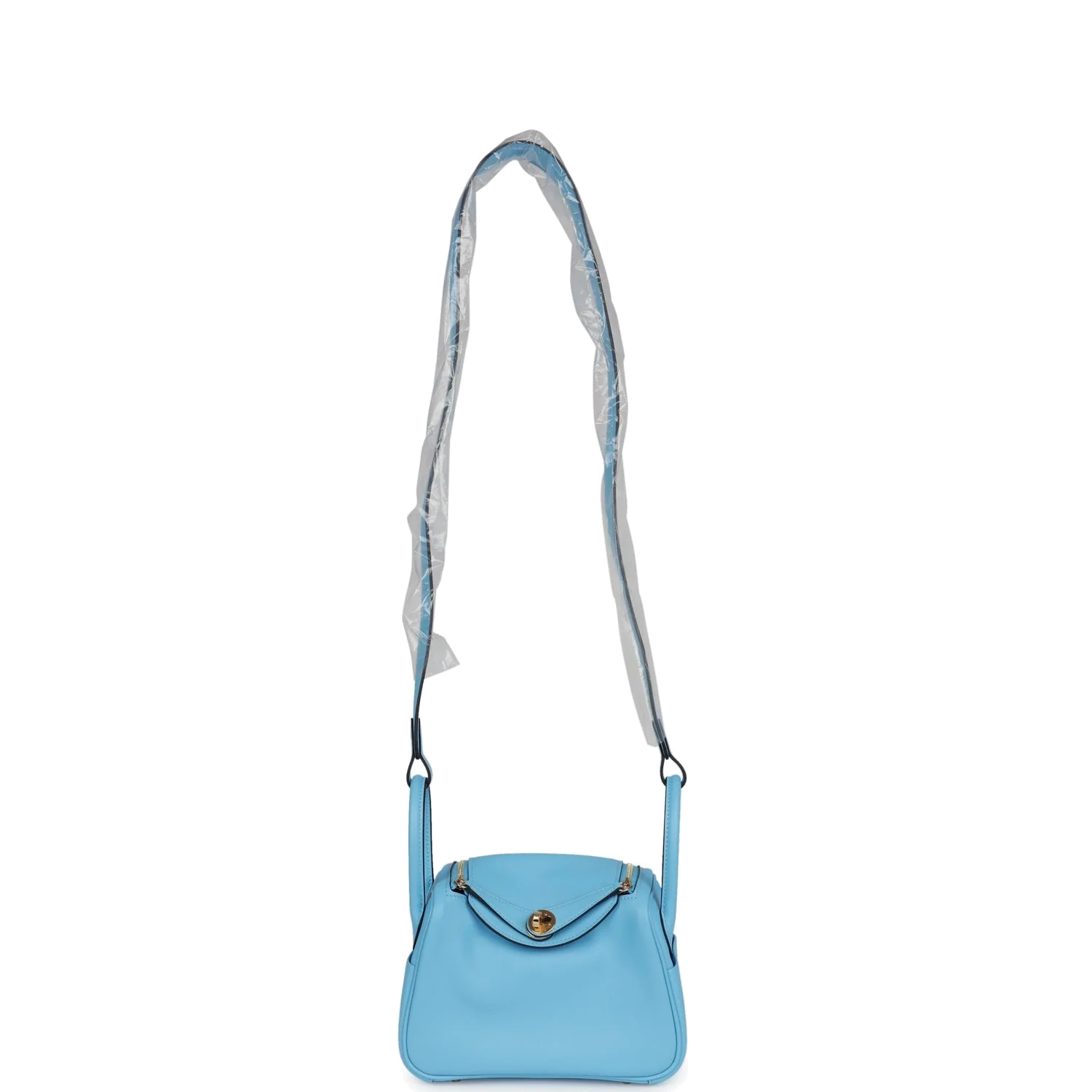 Hermes Mini Lindy Celeste Swift Gold Hardware — фото 7