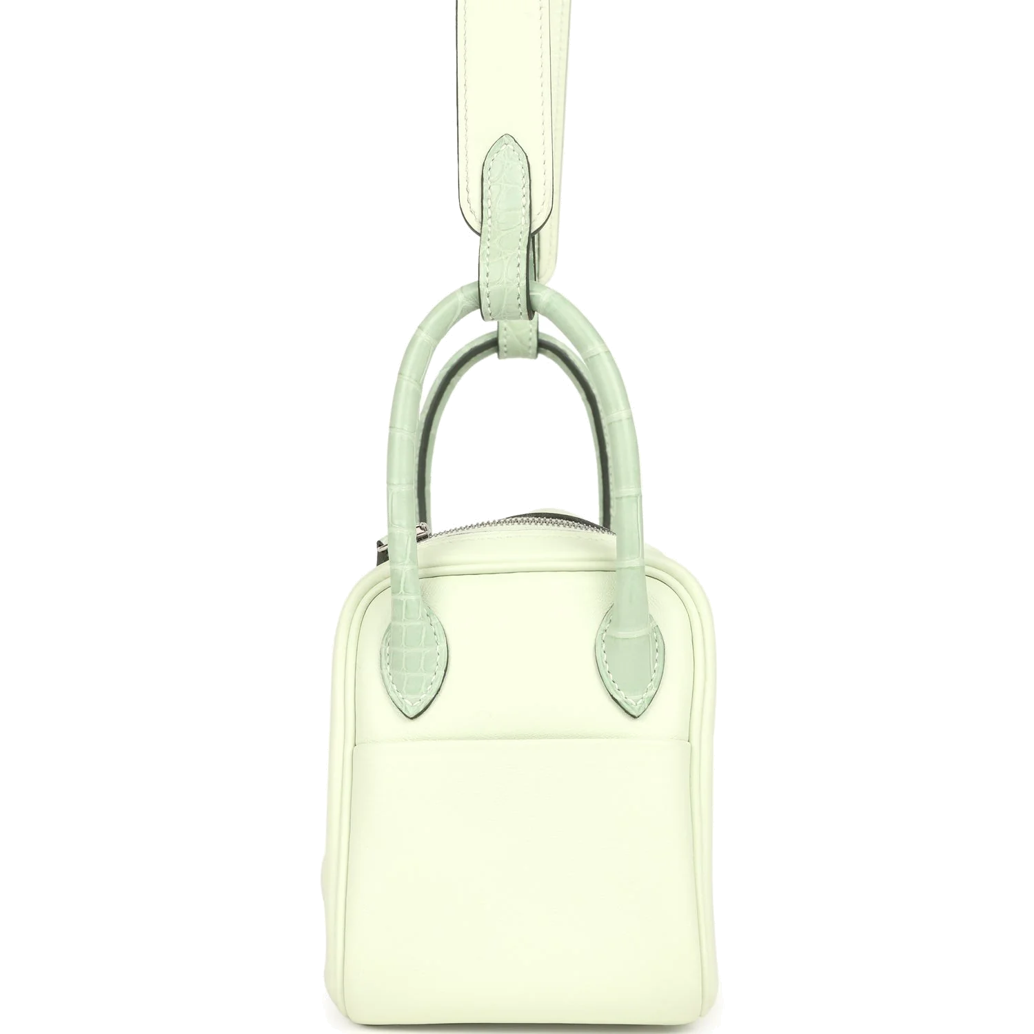 Hermes Mini Lindy Vert Fizz Swift and Matte Alligator Touch Palladium Hardware — фото 4