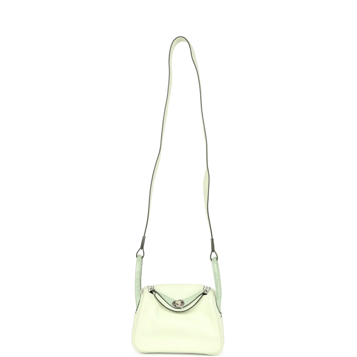 Hermes Mini Lindy Vert Fizz Swift and Matte Alligator Touch Palladium Hardware — фото 8