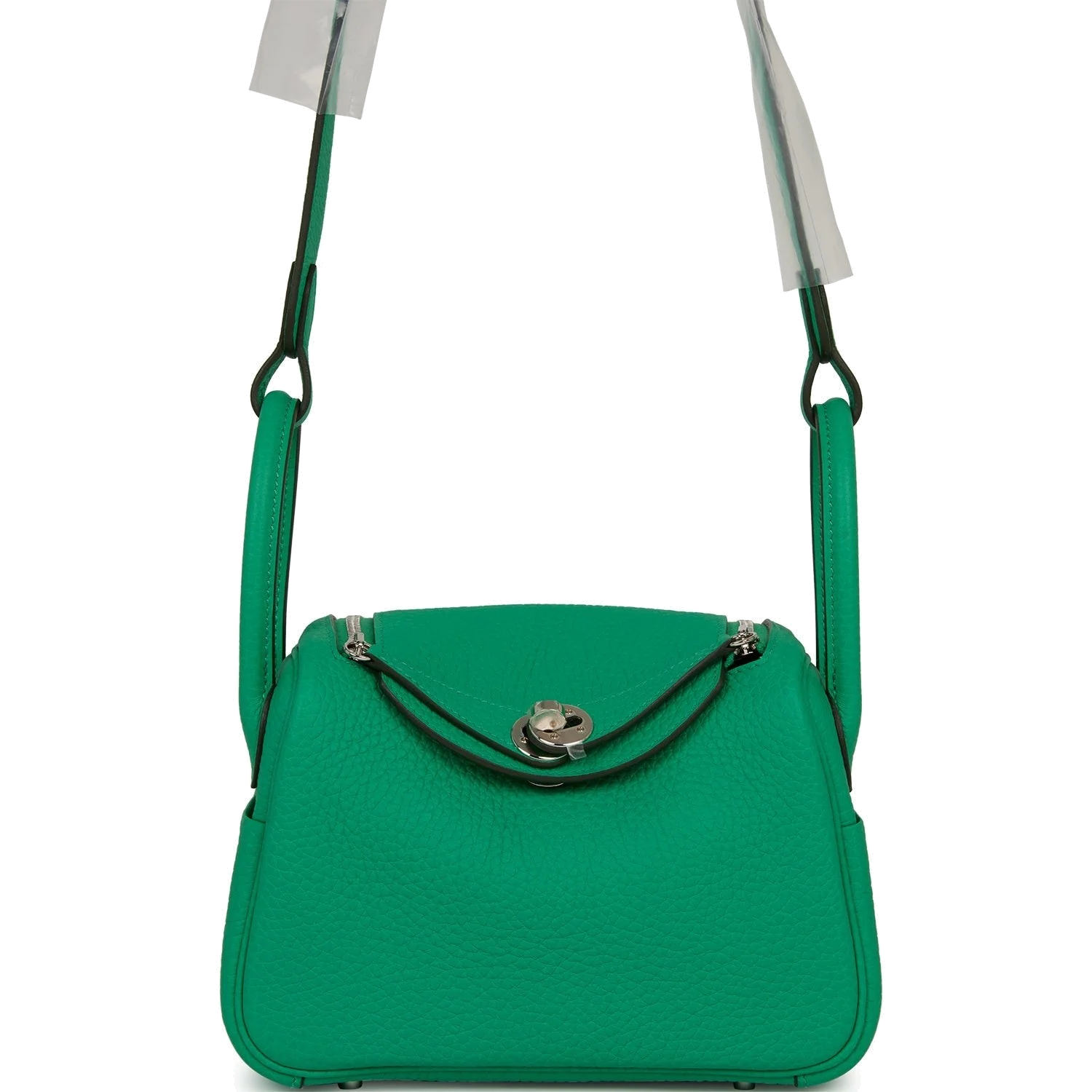Hermes Mini Lindy Menthe Clemence Palladium Hardware — фото 2