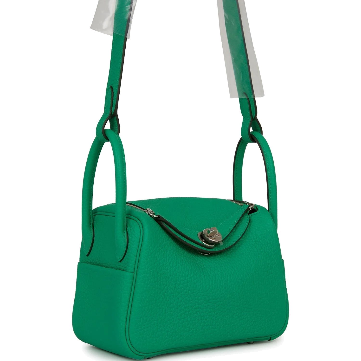 Hermes Mini Lindy Menthe Clemence Palladium Hardware — фото 3