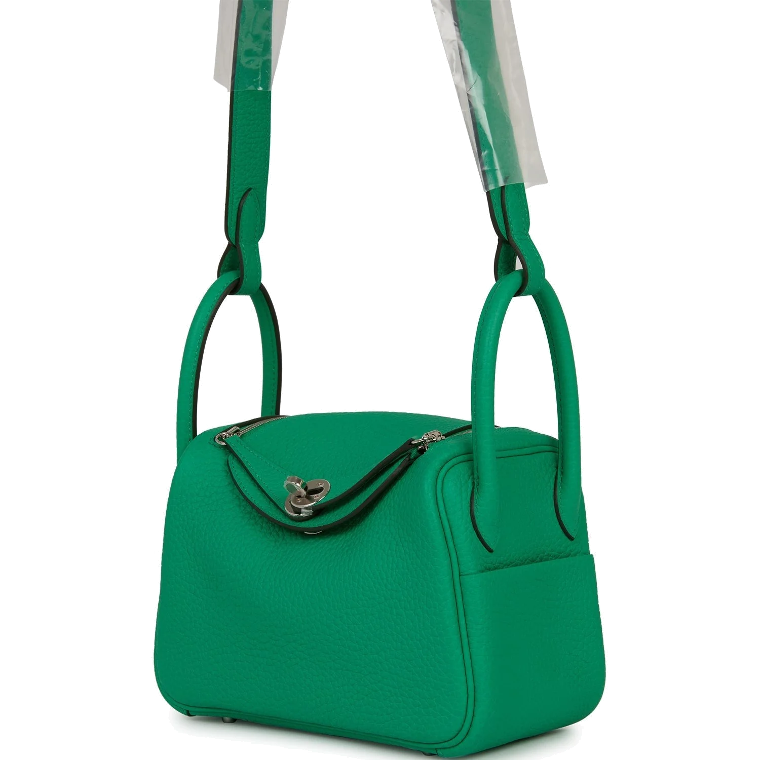 Hermes Mini Lindy Menthe Clemence Palladium Hardware — фото 6