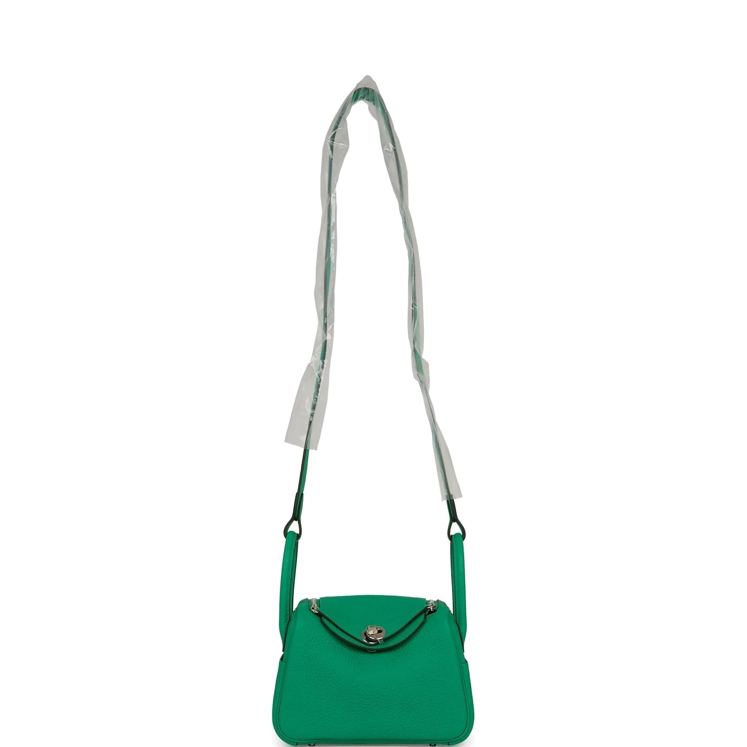 Hermes Mini Lindy Menthe Clemence Palladium Hardware — фото 8