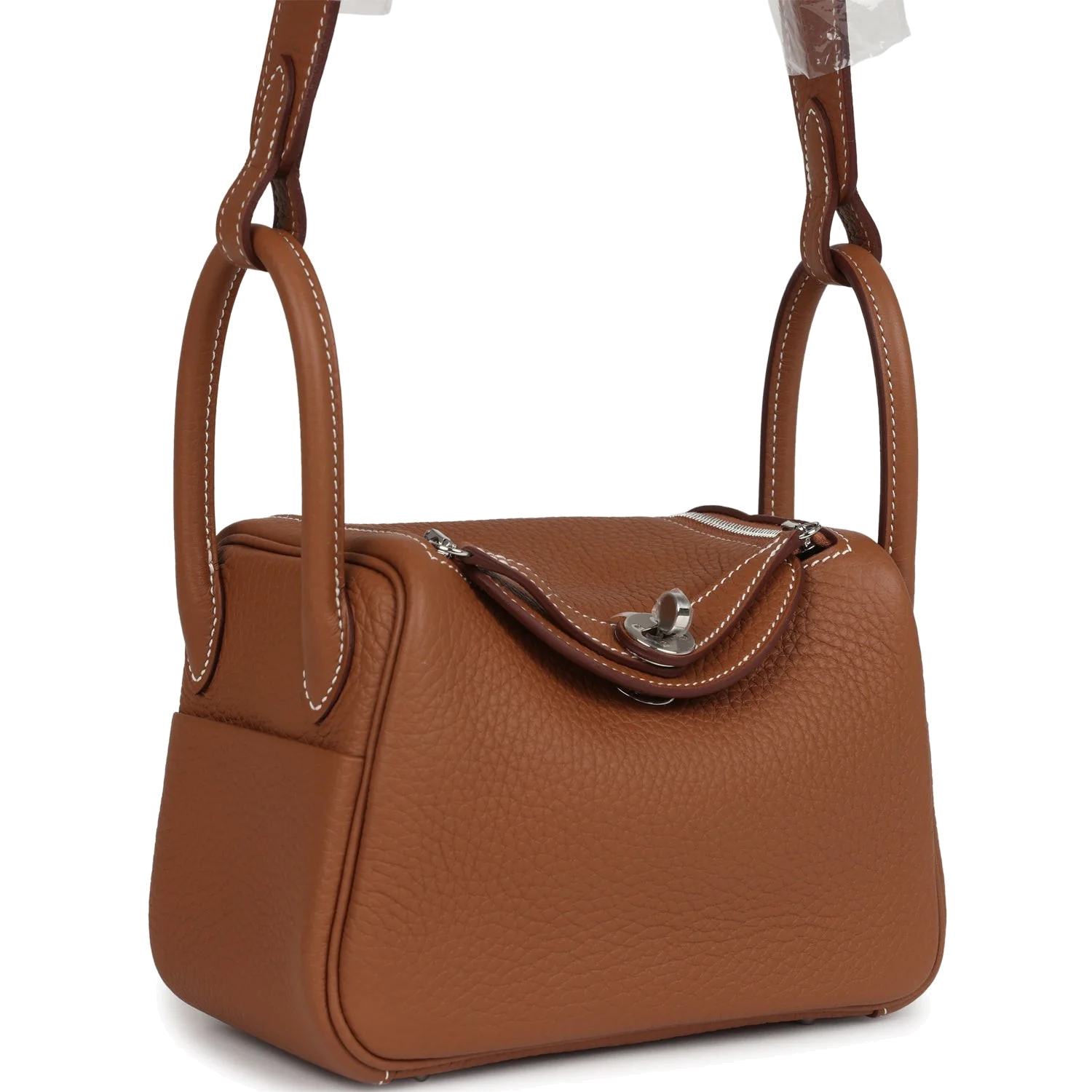 Hermes Mini Lindy II Gold Clemence Palladium Hardware — фото 3