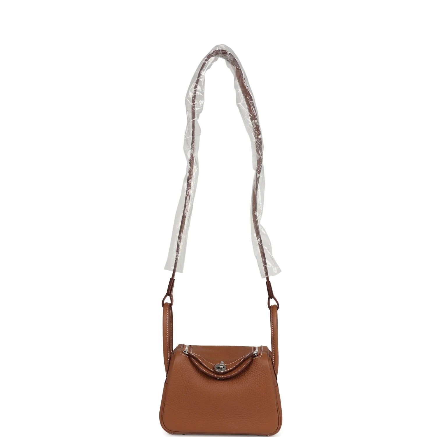 Hermes Mini Lindy II Gold Clemence Palladium Hardware — фото 7