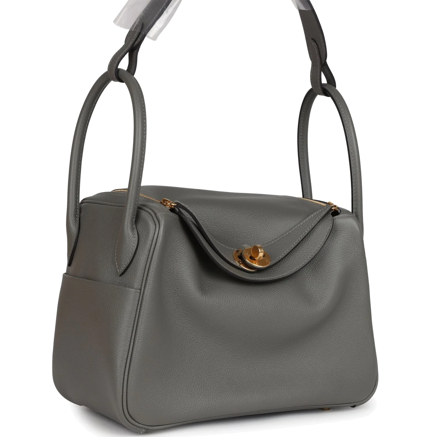Hermes Lindy 26 Gris Meyer Evercolor Gold Hardware — фото 3
