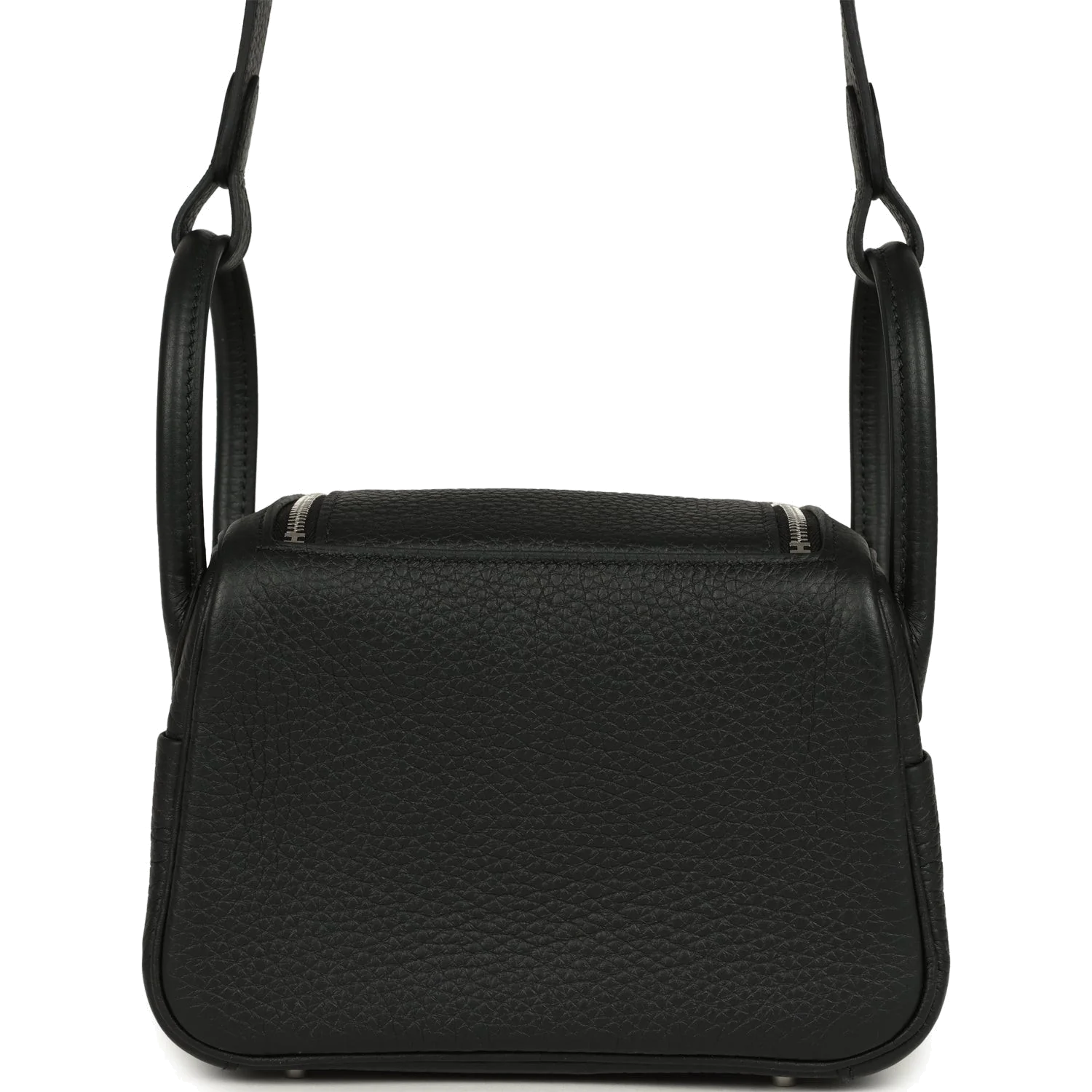 Hermes Mini Lindy II Black Clemence Palladium Hardware — фото 5