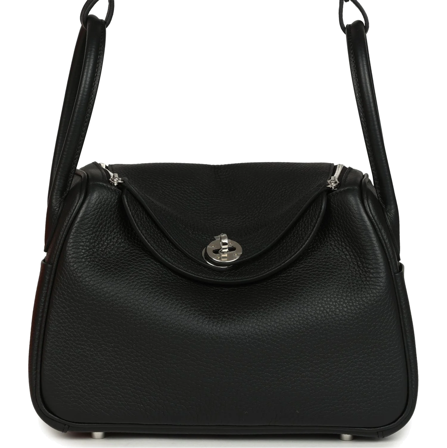 Hermes Lindy 26 Black Clemence Palladium Hardware — фото 2