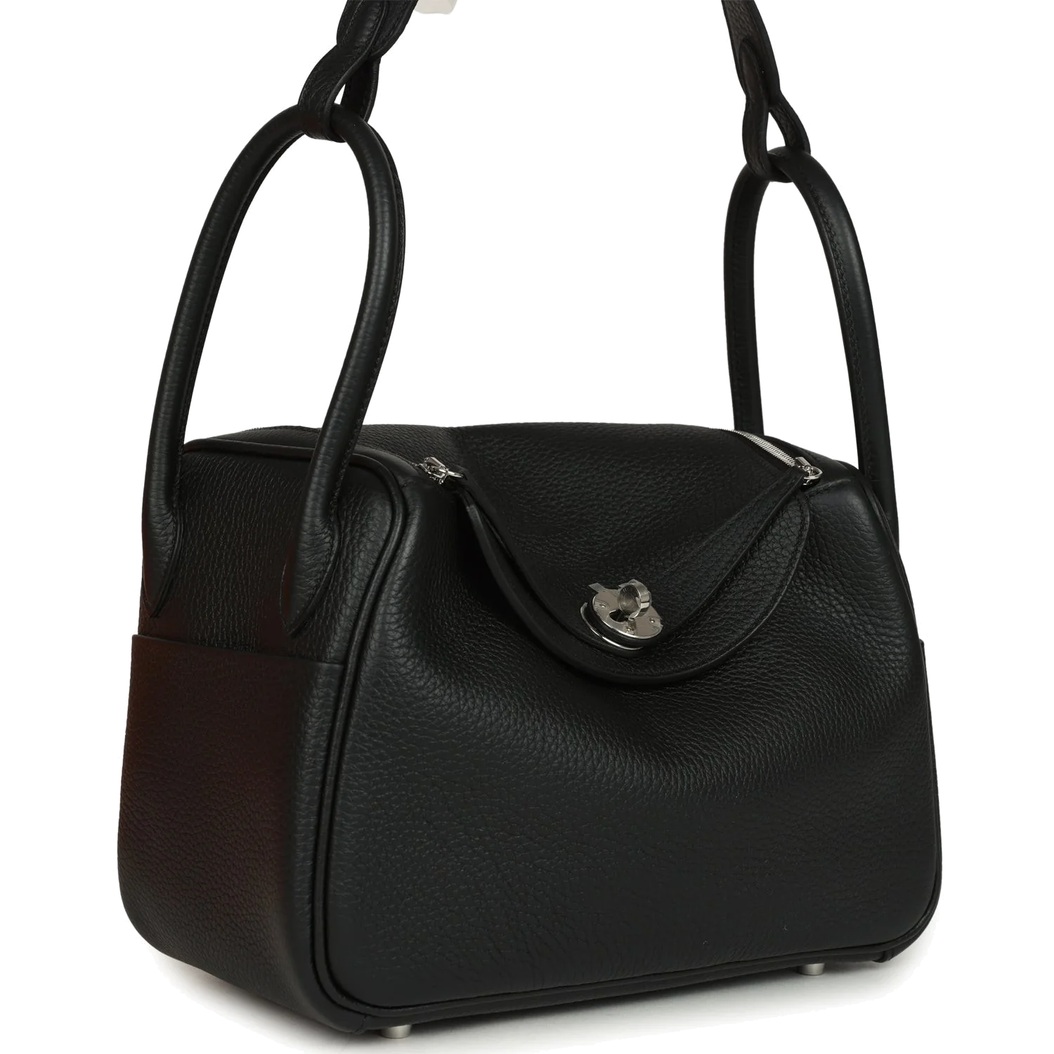 Hermes Lindy 26 Black Clemence Palladium Hardware — фото 3