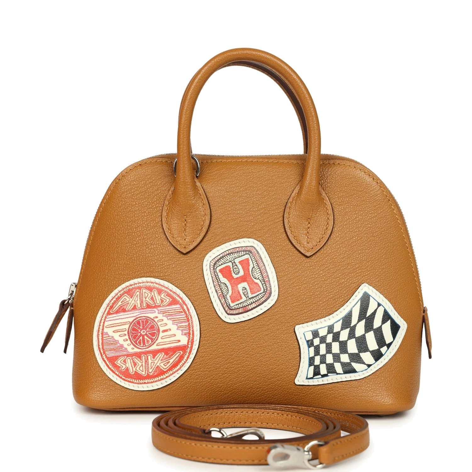 Hermes Mini 1923 Pique-Colle Bolide Sesame Chevre Palladium Hardware — фото 2