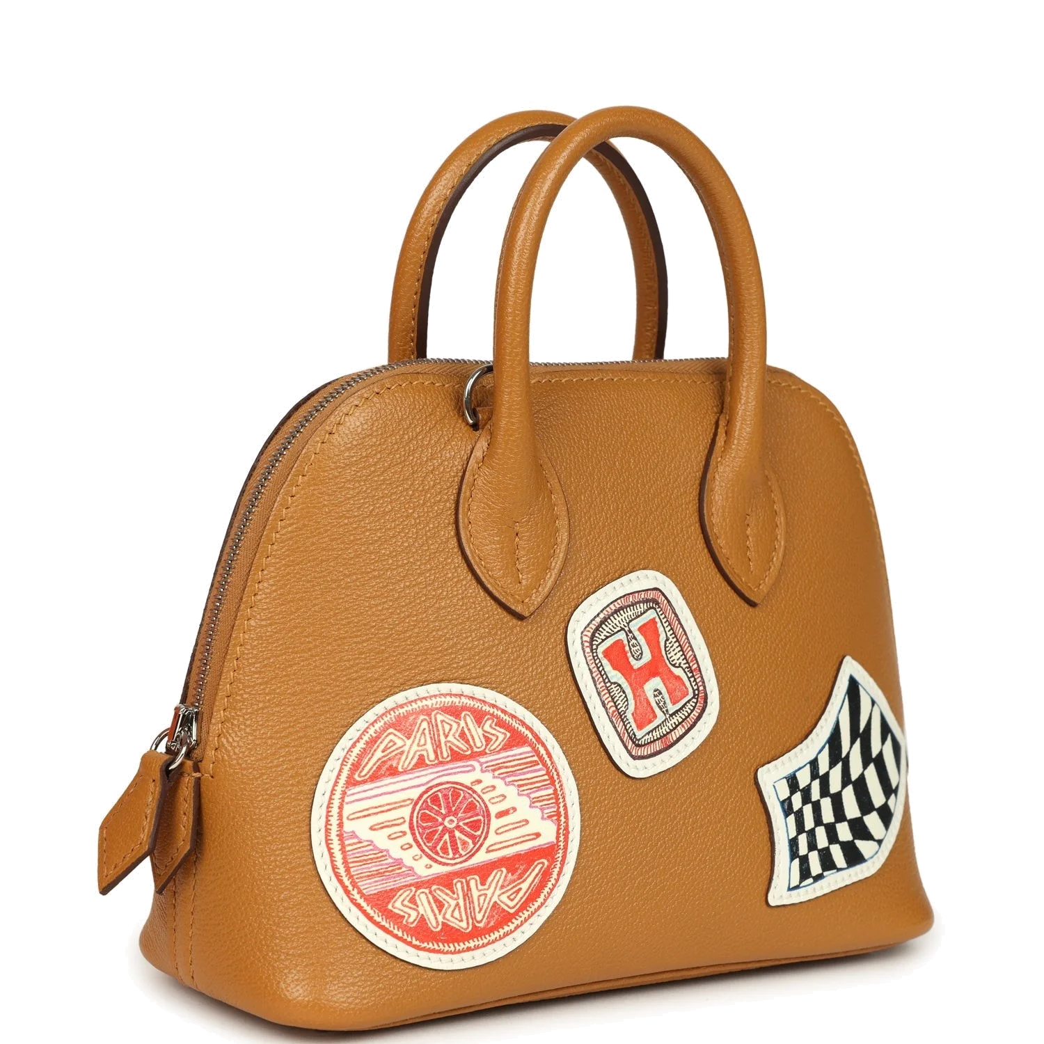 Hermes Mini 1923 Pique-Colle Bolide Sesame Chevre Palladium Hardware — фото 3