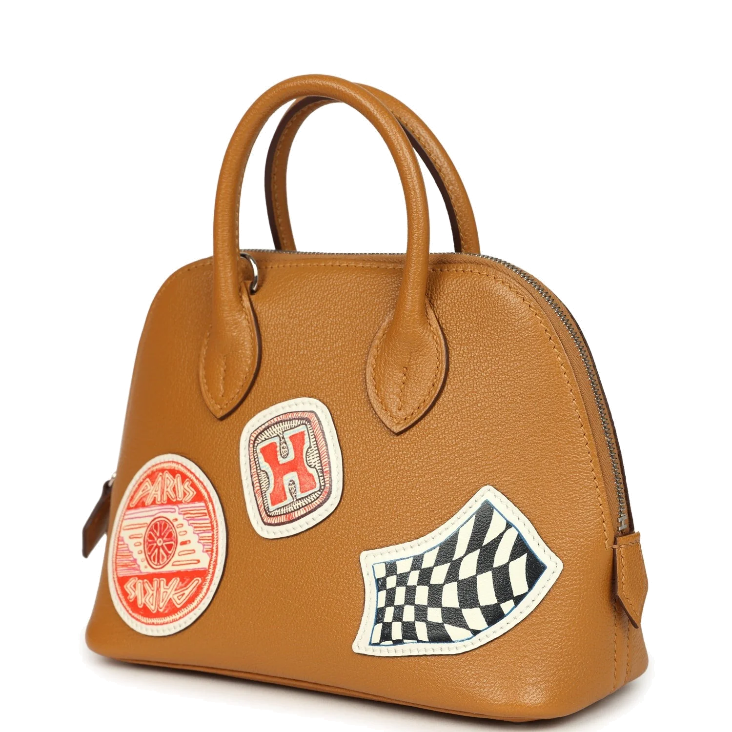 Hermes Mini 1923 Pique-Colle Bolide Sesame Chevre Palladium Hardware — фото 6