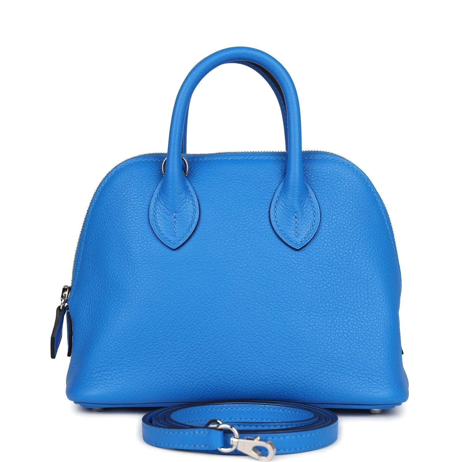 Hermes 1923 Bolide Mini Bleu France Evercolor Palladium Hardware — фото 2