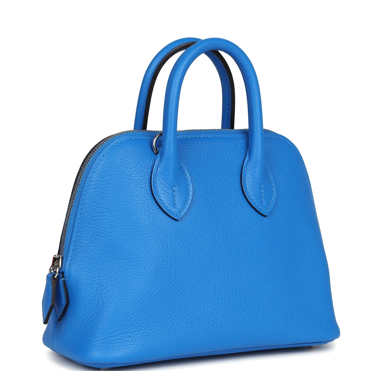 Hermes 1923 Bolide Mini Bleu France Evercolor Palladium Hardware — фото 3