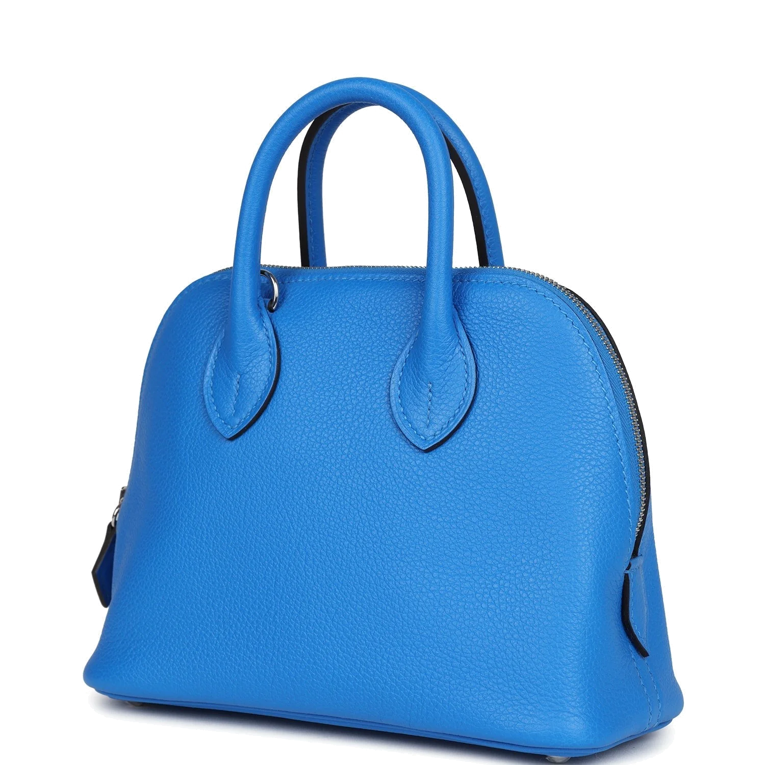 Hermes 1923 Bolide Mini Bleu France Evercolor Palladium Hardware — фото 6