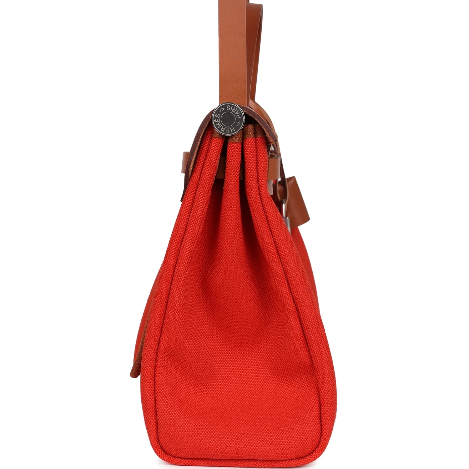 Hermes Herbag Zip PM 31 Capucine Toile Militaire & Fauve Vache Hunter Palladium Hardware — фото 4