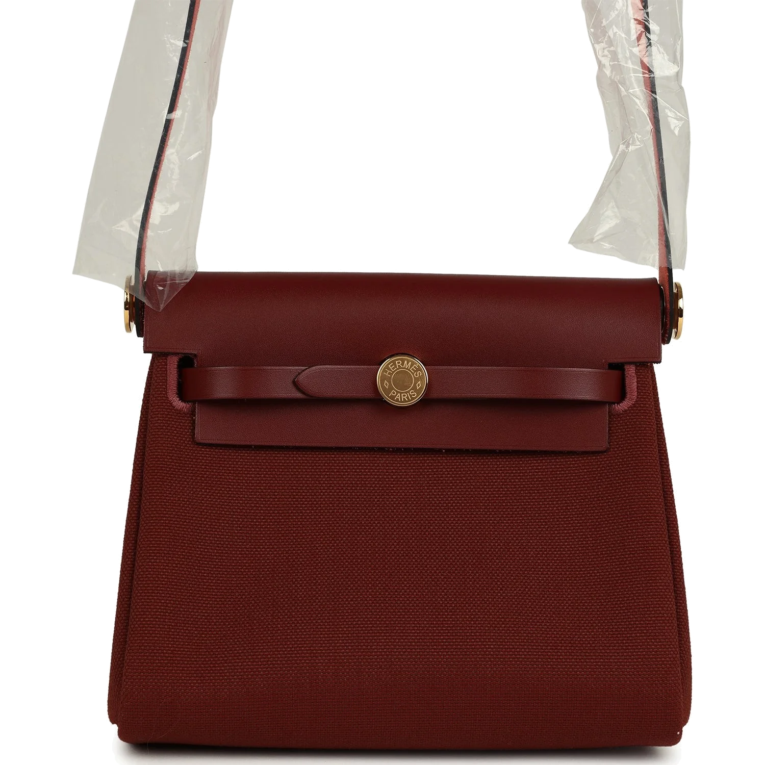 Hermes Herbag Zip 20 Mini Rouge H Toile Militaire Canvas and Vache Hunter Gold Hardware — фото 2