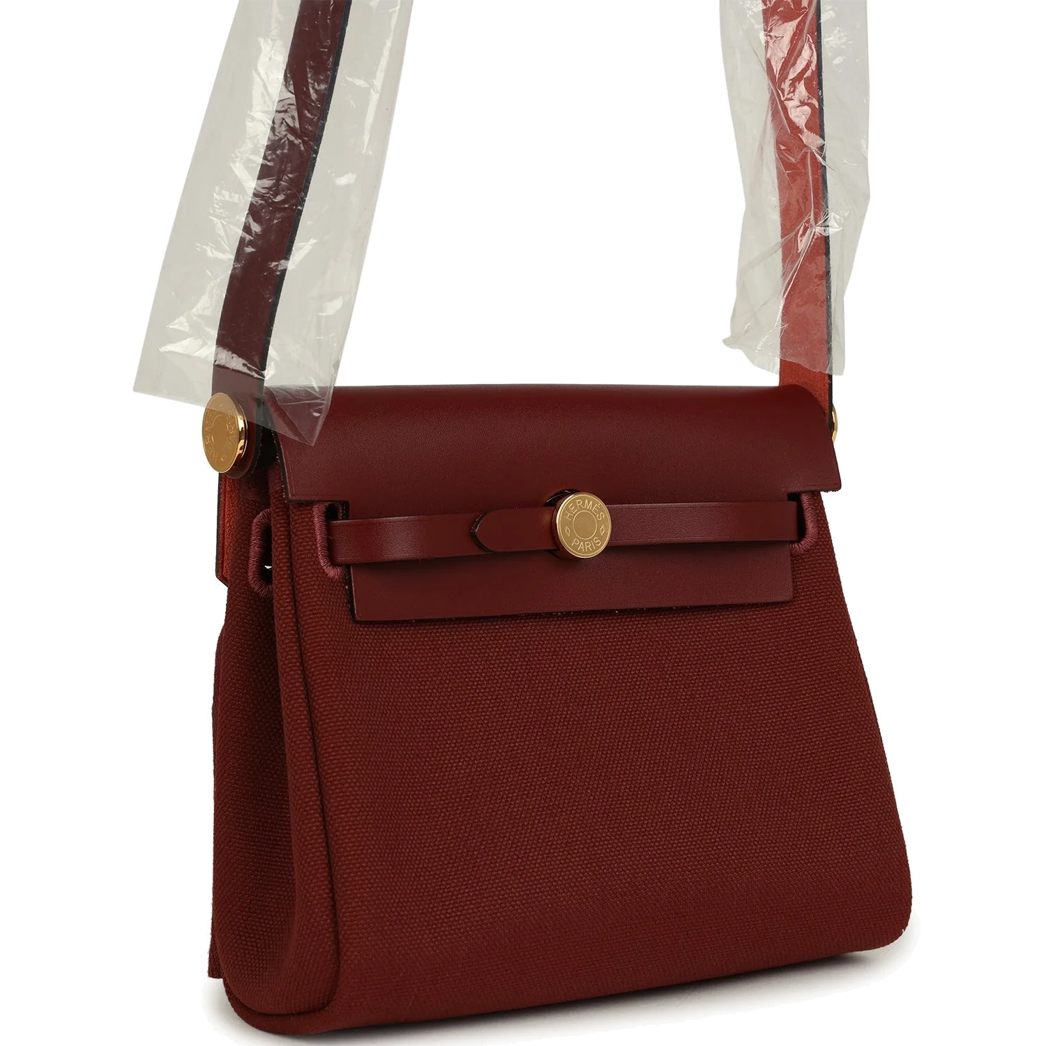 Hermes Herbag Zip 20 Mini Rouge H Toile Militaire Canvas and Vache Hunter Gold Hardware — фото 3