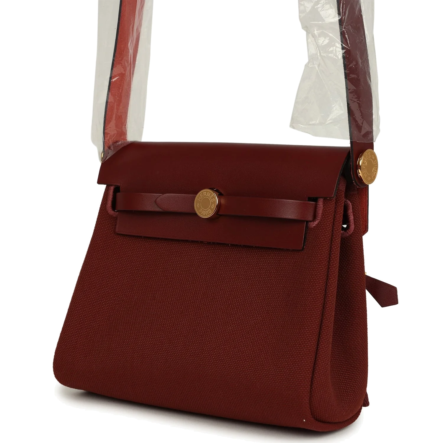 Hermes Herbag Zip 20 Mini Rouge H Toile Militaire Canvas and Vache Hunter Gold Hardware — фото 6