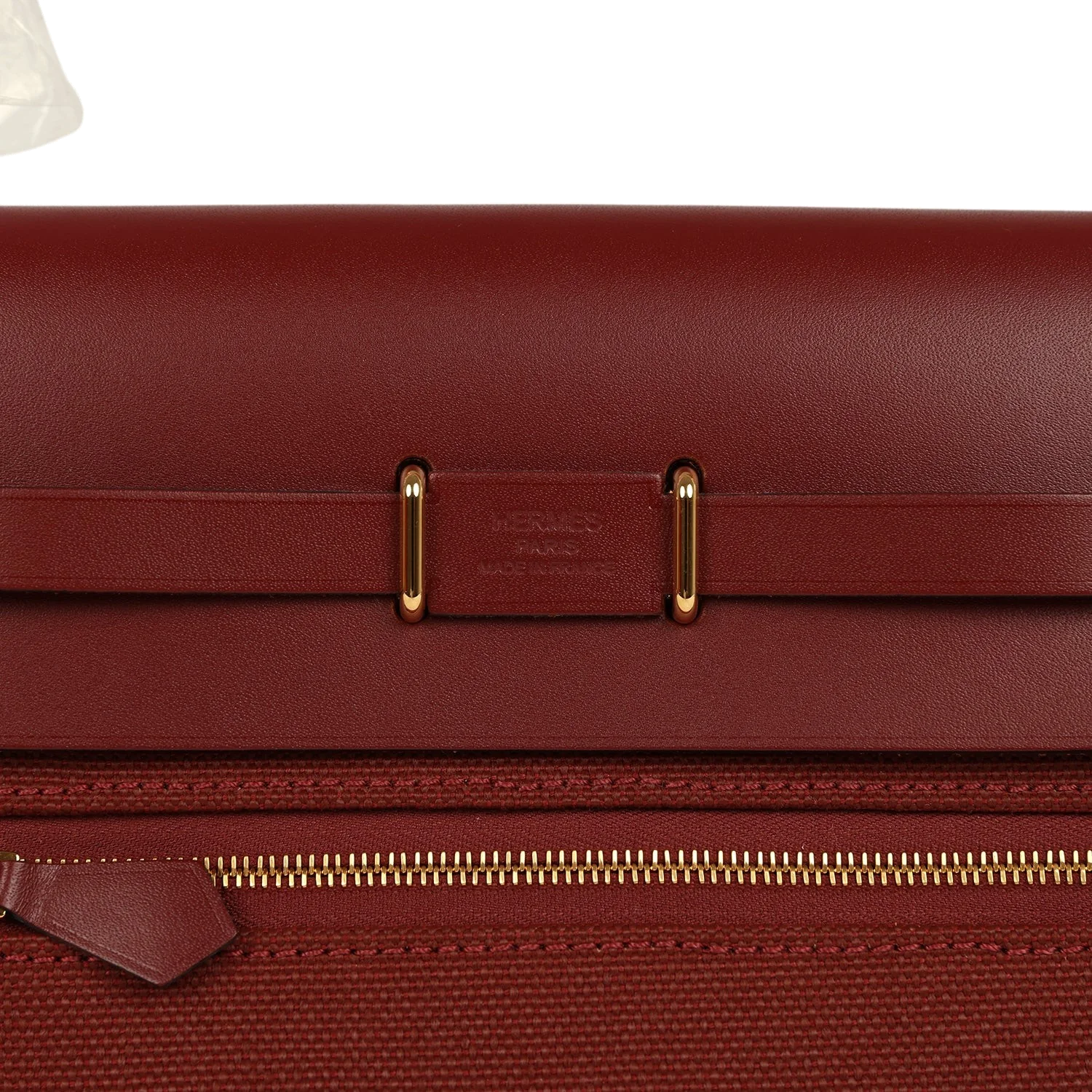 Hermes Herbag Zip 20 Mini Rouge H Toile Militaire Canvas and Vache Hunter Gold Hardware — фото 7