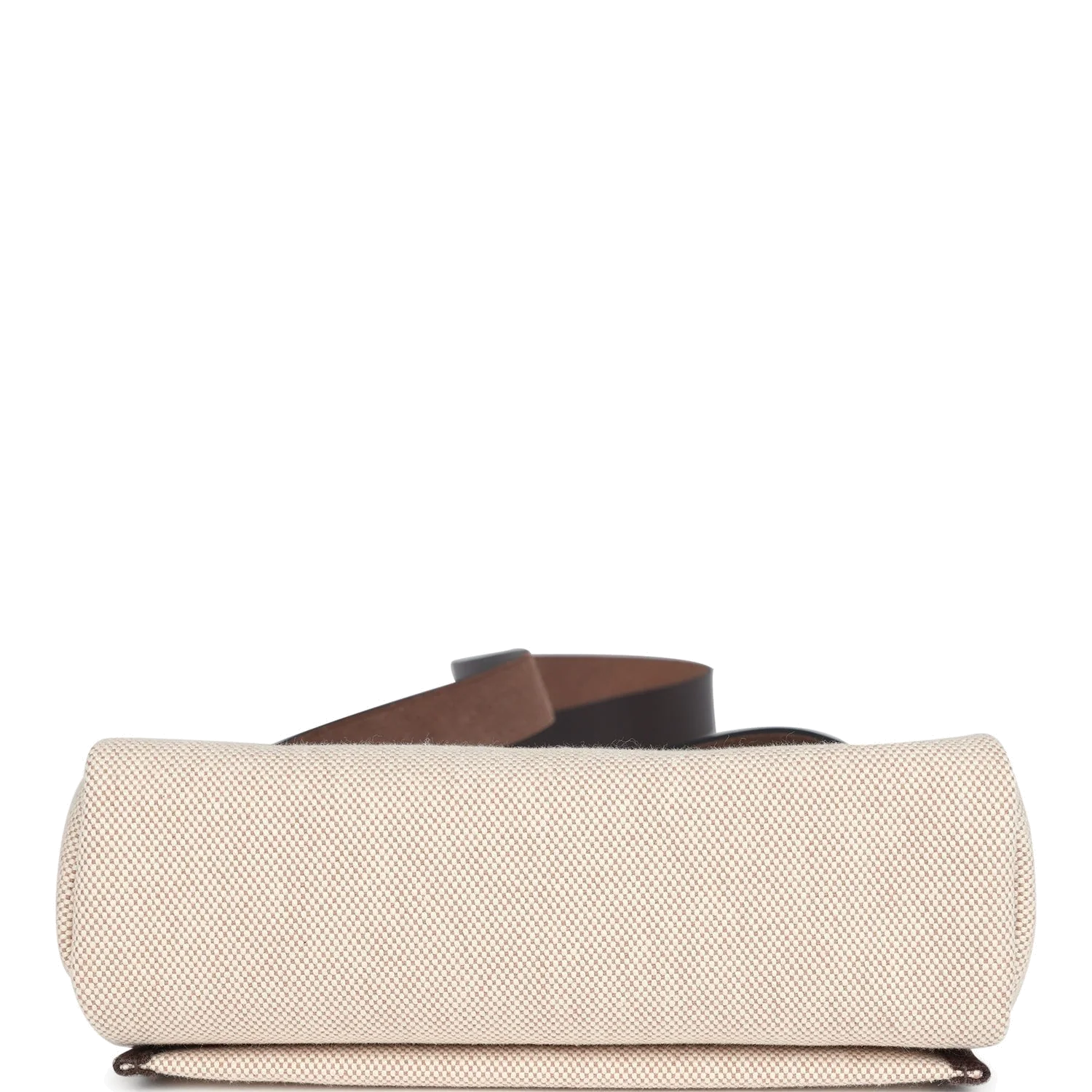 Hermes Herbag Zip 20 Mini Ecru and Beige Toile H Canvas and Ebene Vache Hunter Gold Hardware — фото 8