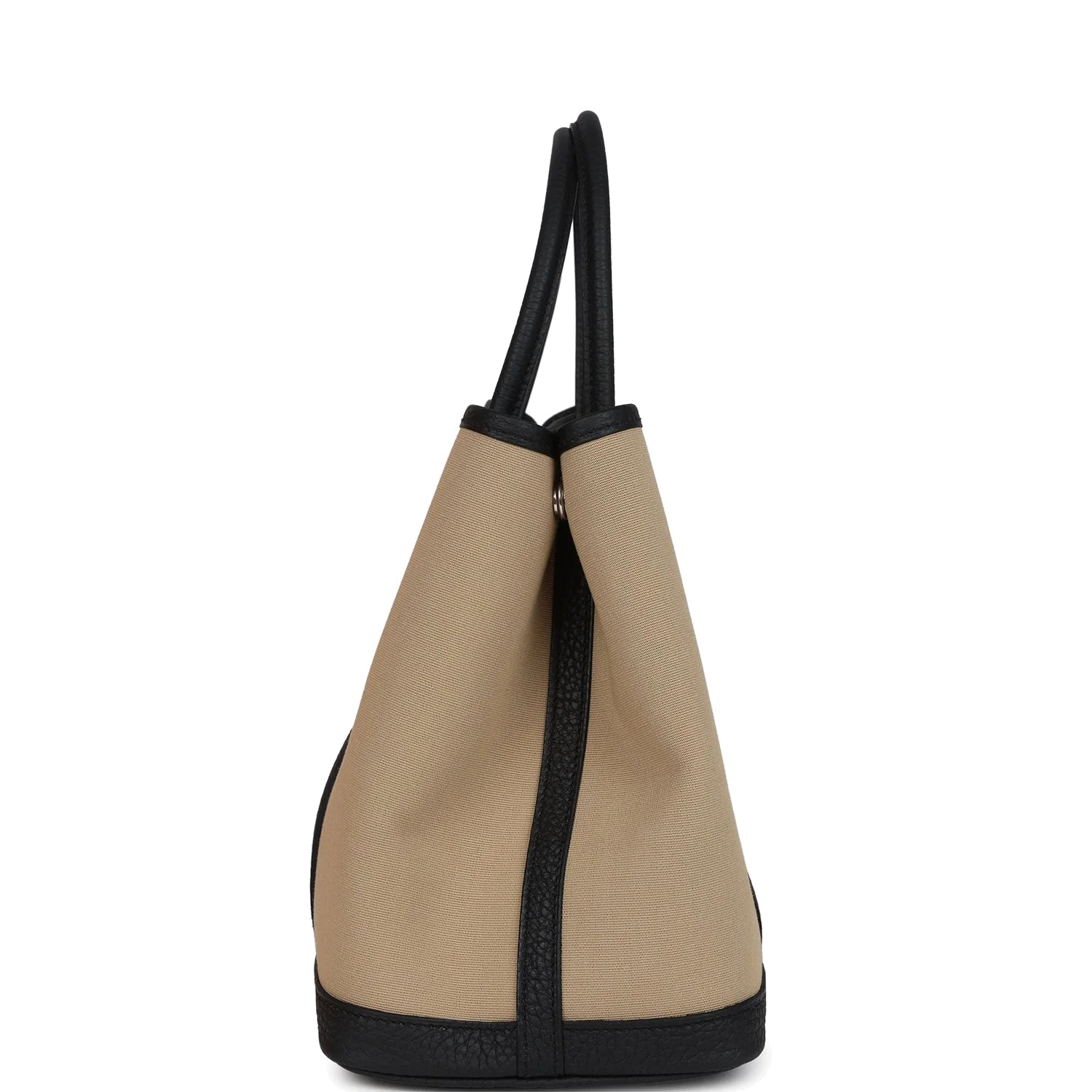 Hermes Garden Party 30 Trench Toile Officier Canvas and Black Negonda Palladium Hardware — фото 4