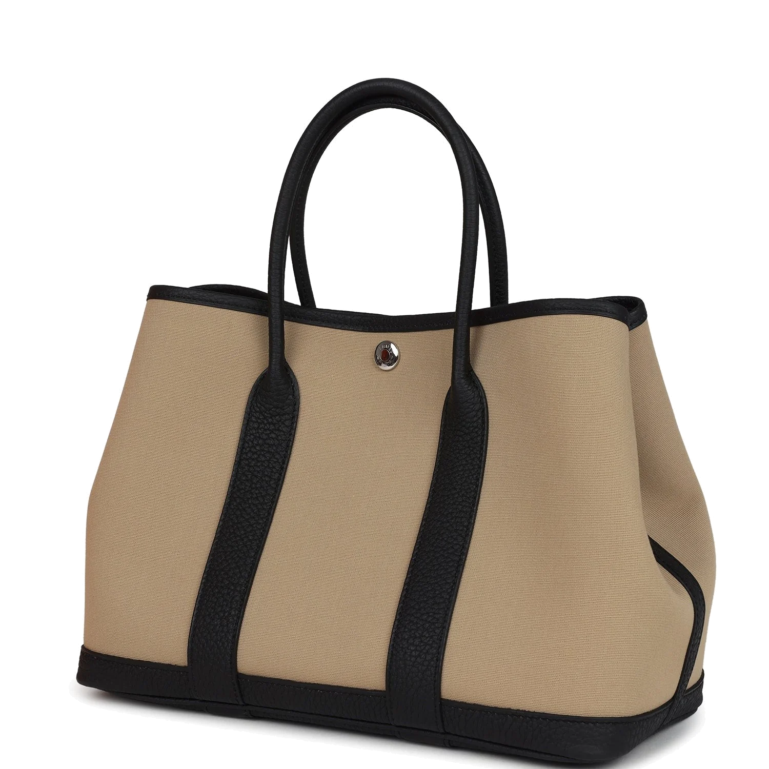 Hermes Garden Party 30 Trench Toile Officier Canvas and Black Negonda Palladium Hardware — фото 6