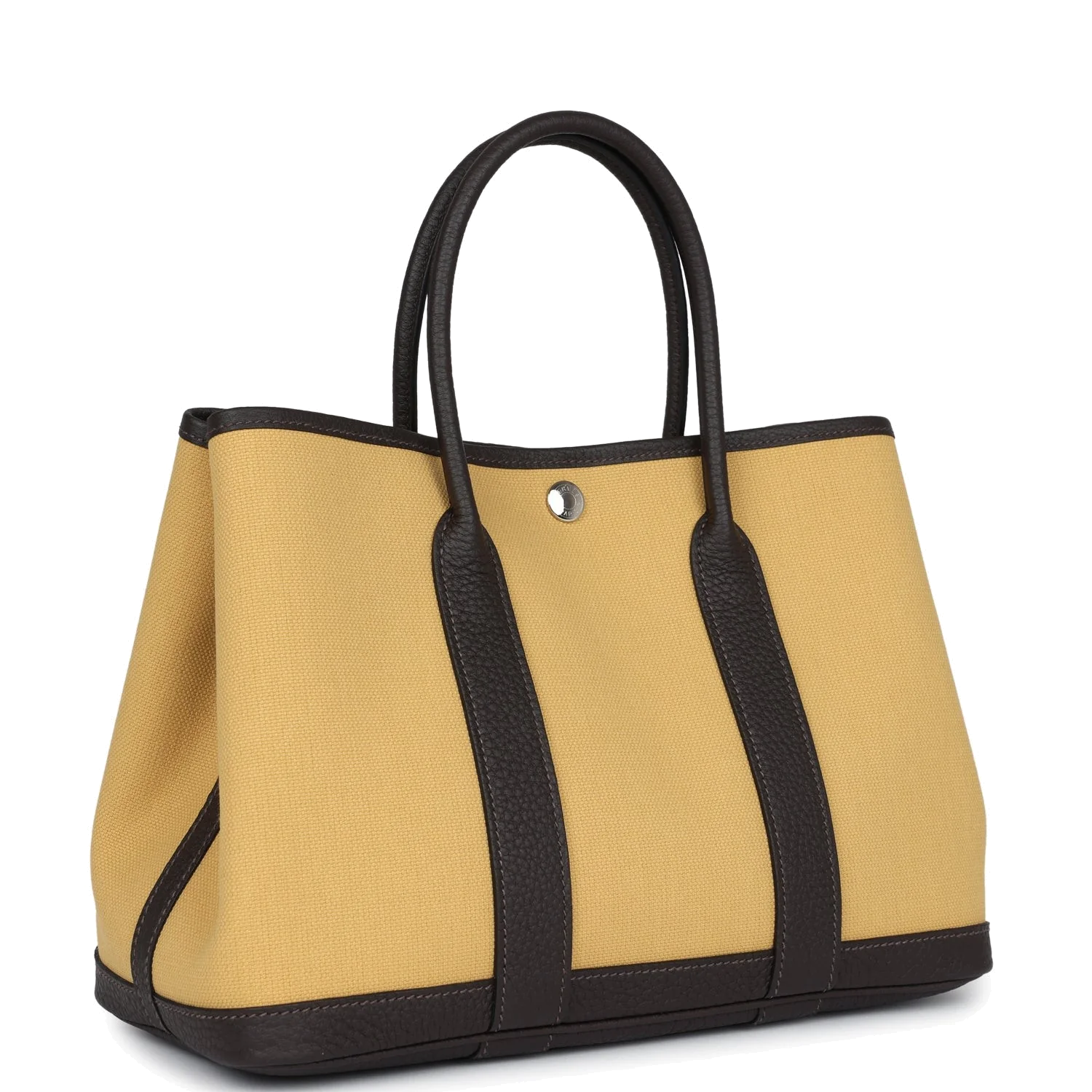 Hermes Garden Party 30 Paille Toile Militaire Canvas and Ebene Negonda Palladium Hardware — фото 3