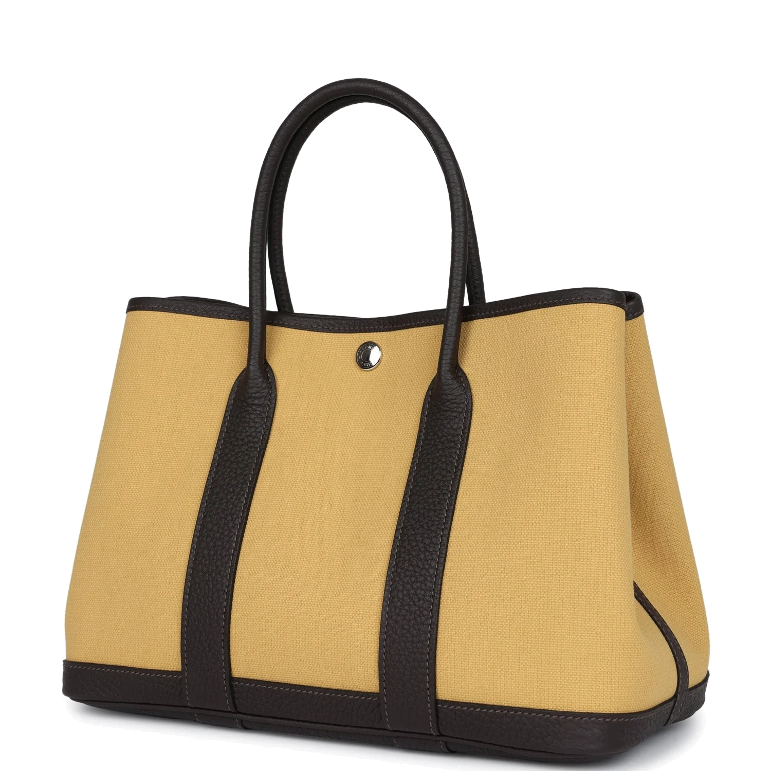 Hermes Garden Party 30 Paille Toile Militaire Canvas and Ebene Negonda Palladium Hardware — фото 6