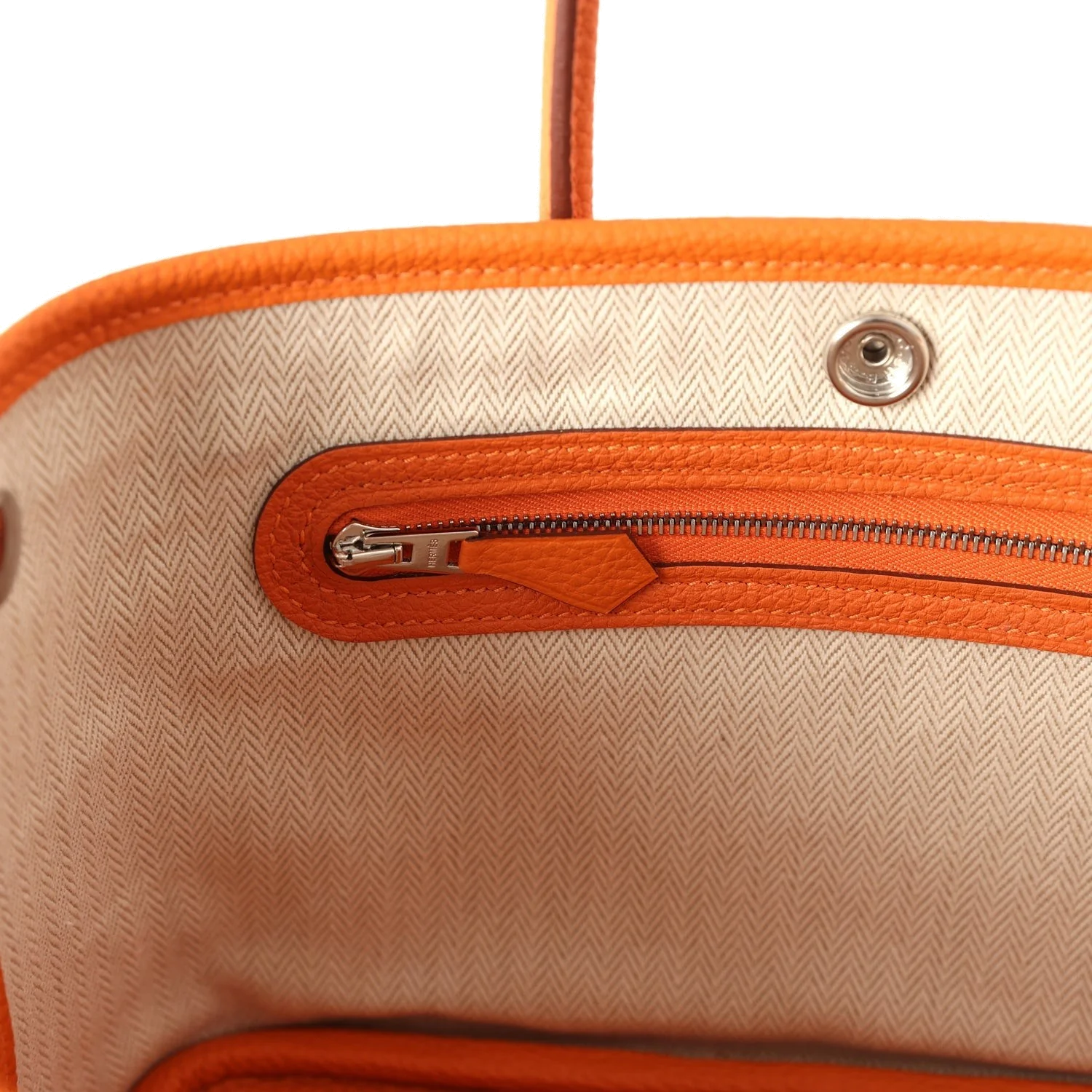 Hermes Garden Party Neo 23 Orange Togo Palladium Hardware — фото 7