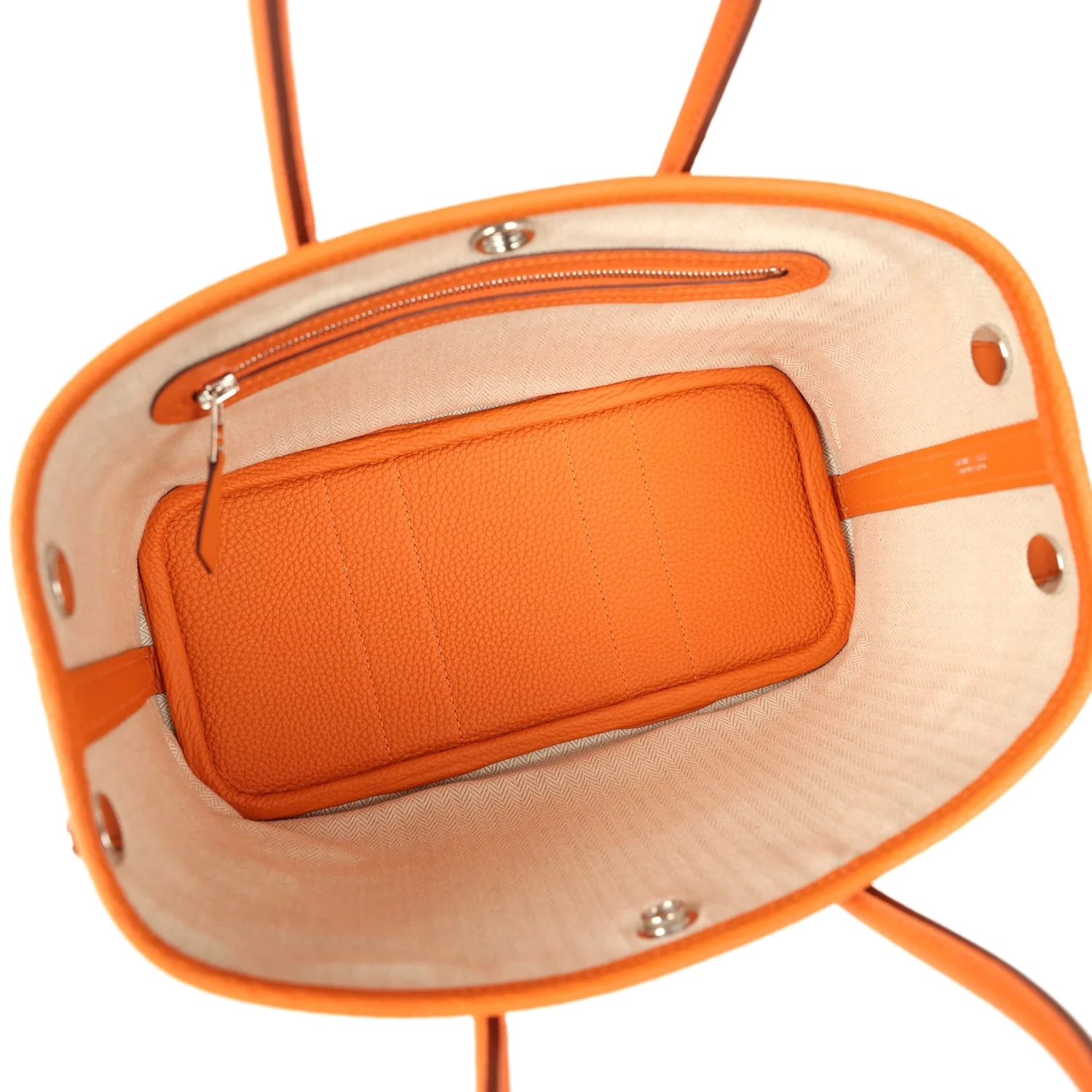 Hermes Garden Party Neo 23 Orange Togo Palladium Hardware — фото 8