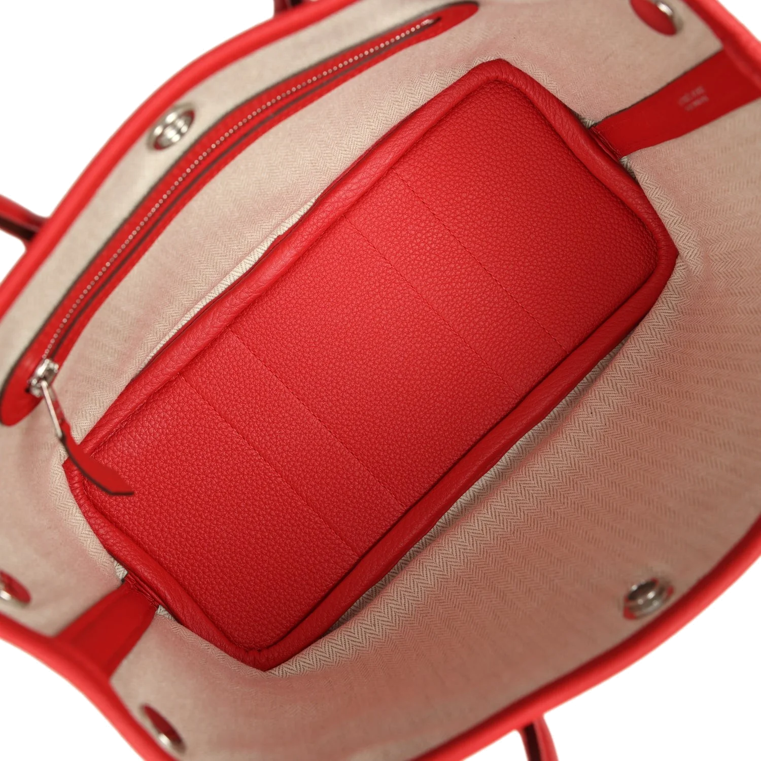 Hermes Garden Party Neo 23 Rouge Radieux Togo Palladium Hardware — фото 8