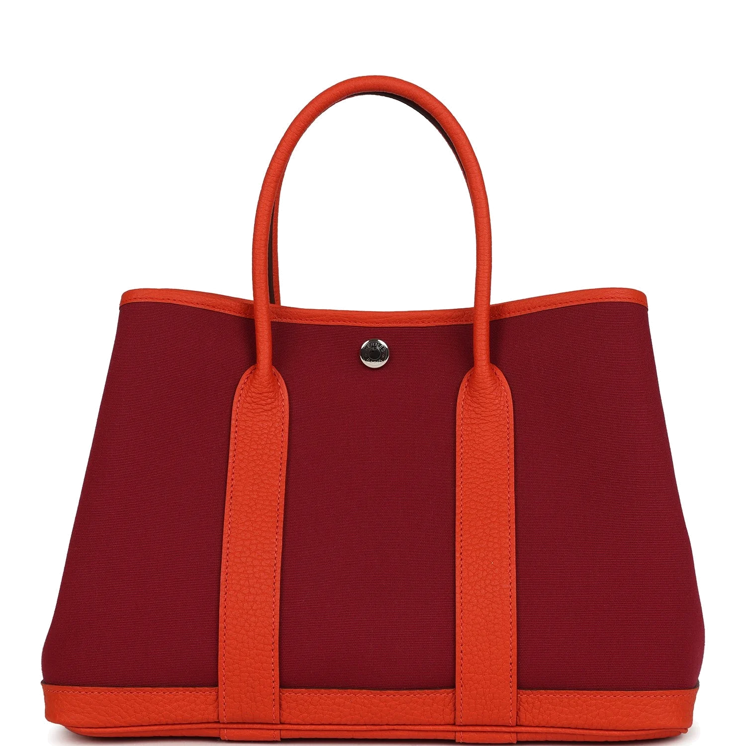 Hermes Garden Party 30 Rubis Officier Canvas and Capucine Negonda Palladium Hardware — фото 2