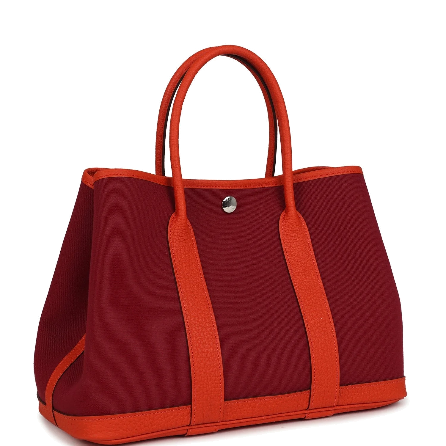 Hermes Garden Party 30 Rubis Officier Canvas and Capucine Negonda Palladium Hardware — фото 3