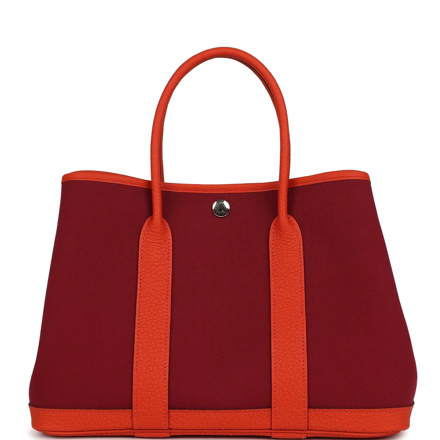 Hermes Garden Party 30 Rubis Officier Canvas and Capucine Negonda Palladium Hardware — фото 5