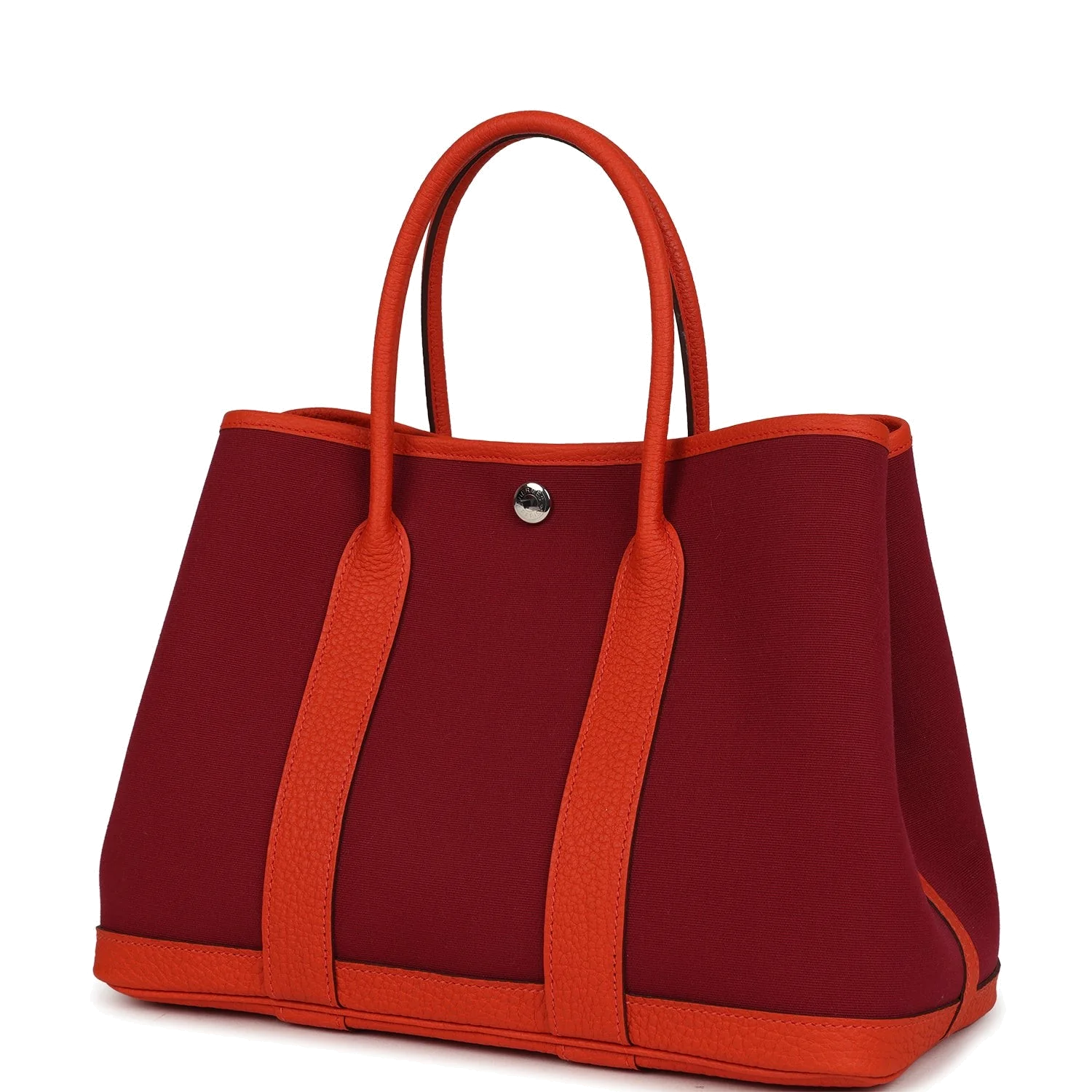 Hermes Garden Party 30 Rubis Officier Canvas and Capucine Negonda Palladium Hardware — фото 6