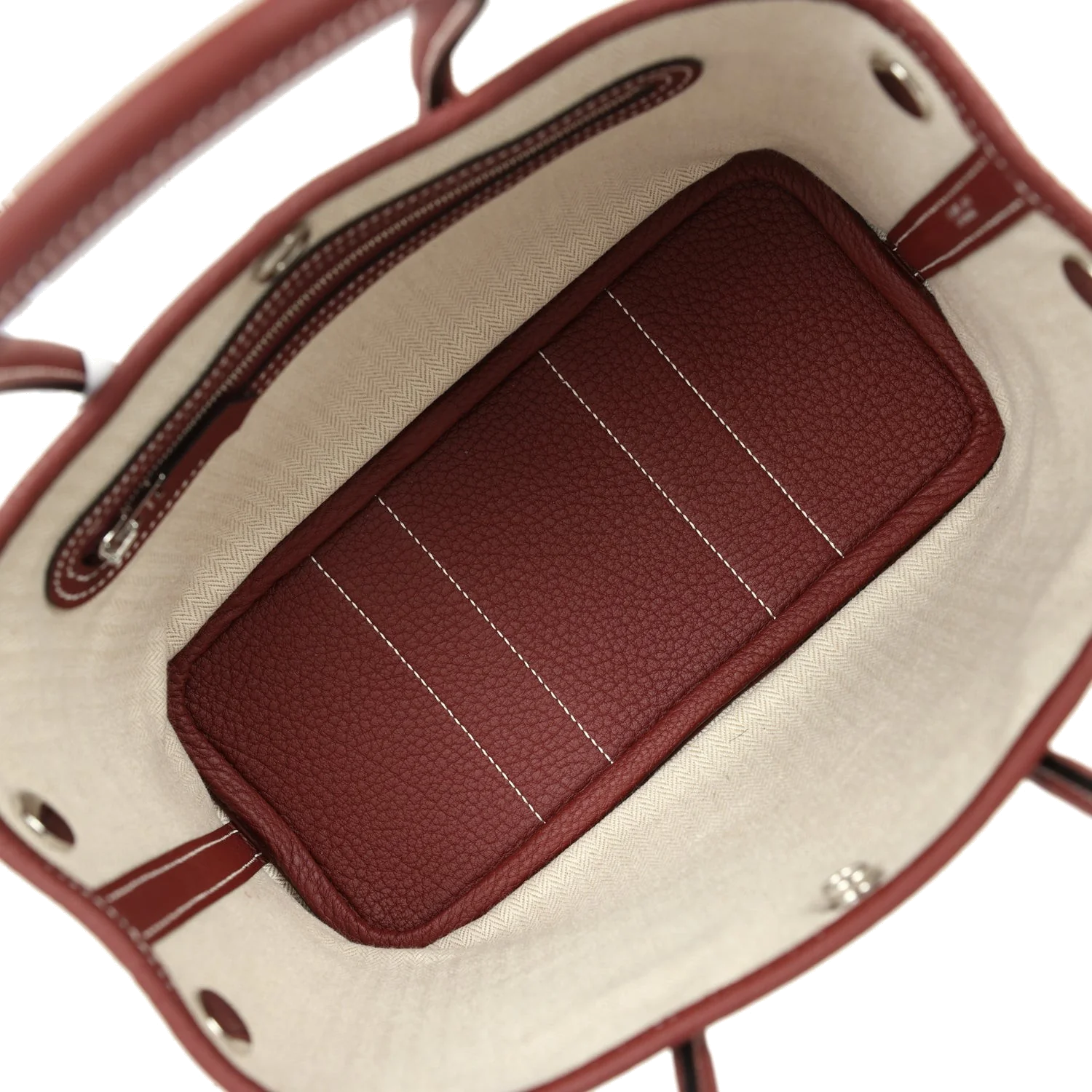 Hermes Garden Party Neo 23 Rouge H Negonda Palladium Hardware — фото 8